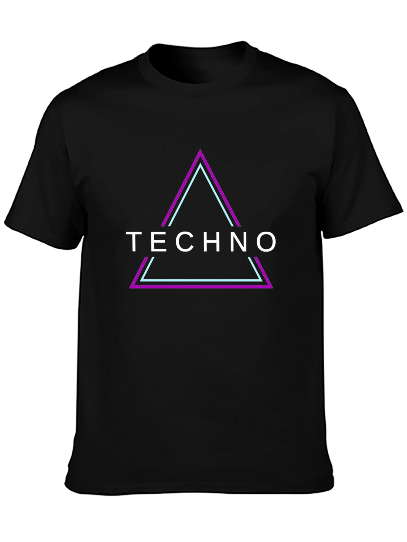 Techno Graphic Tee - Black Cotton T-Shirt