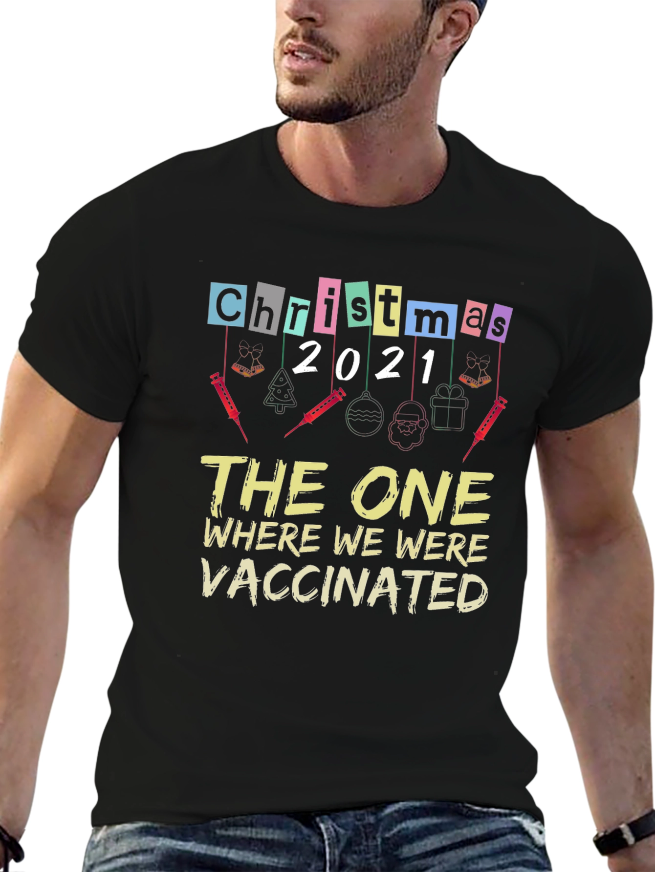Christmas 2021 Vaccinated Novelty T-Shirt