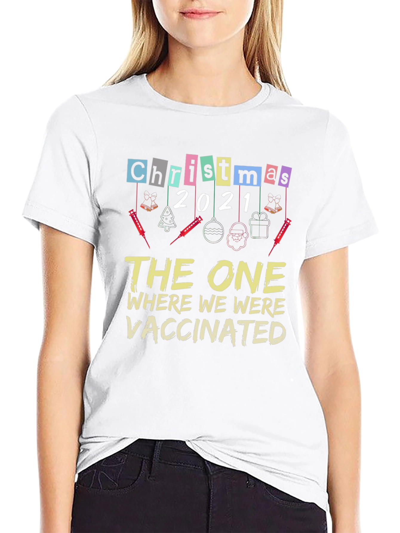 Christmas 2021 Vaccinated Novelty T-Shirt