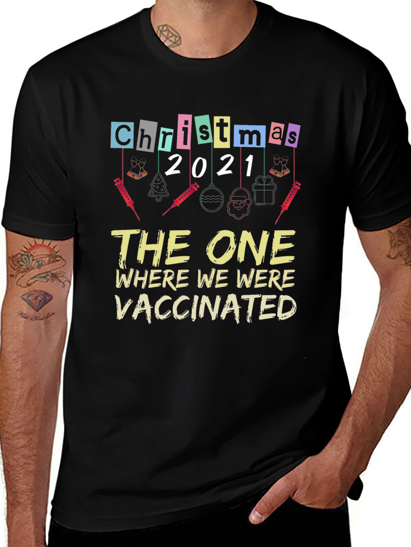Christmas 2021 Vaccinated Novelty T-Shirt