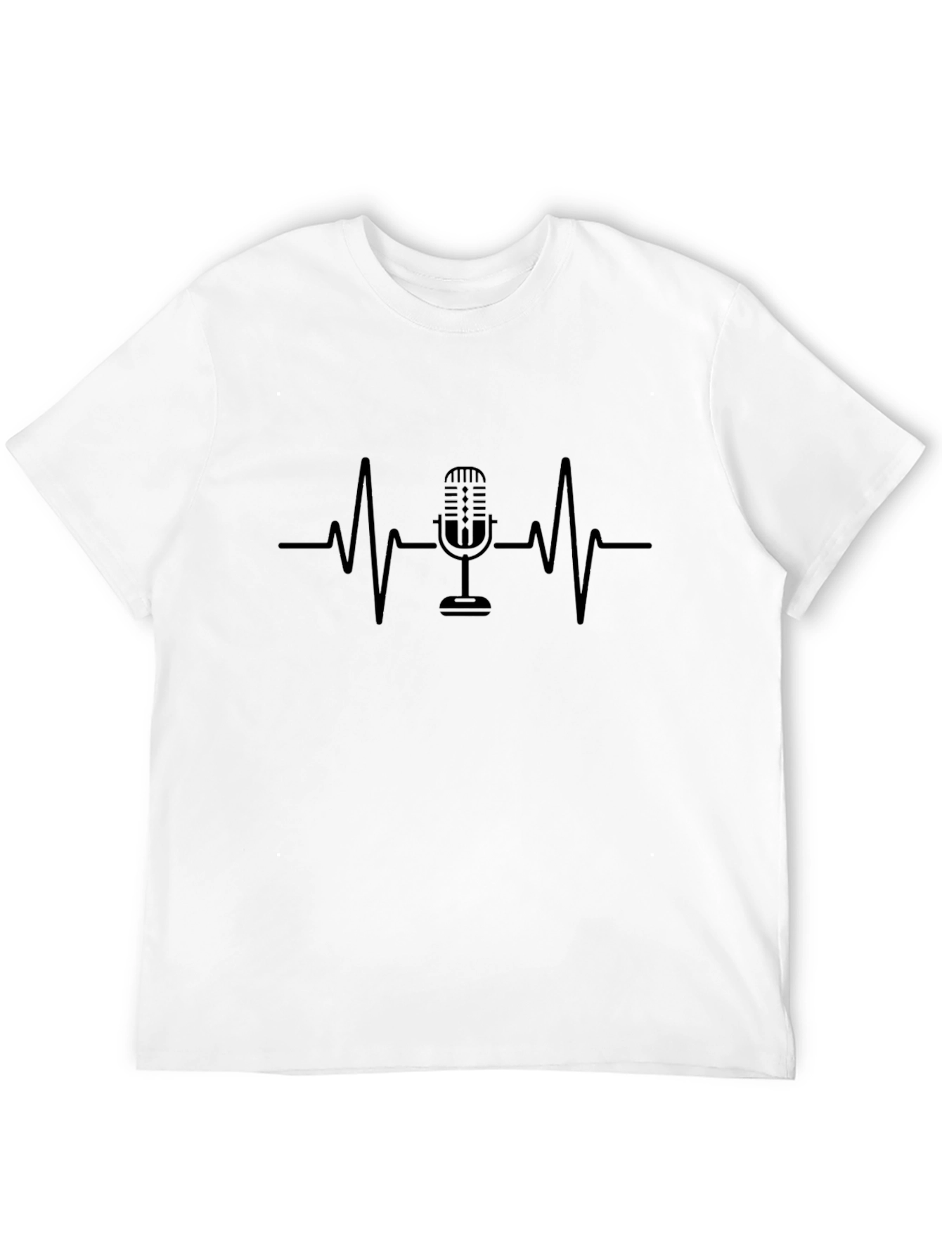 Podcast Heartbeat T-Shirt - Stylish Studio Microphone Tee