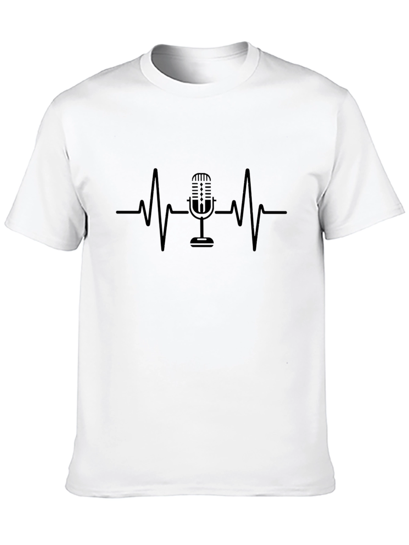 Podcast Heartbeat T-Shirt - Stylish Studio Microphone Tee