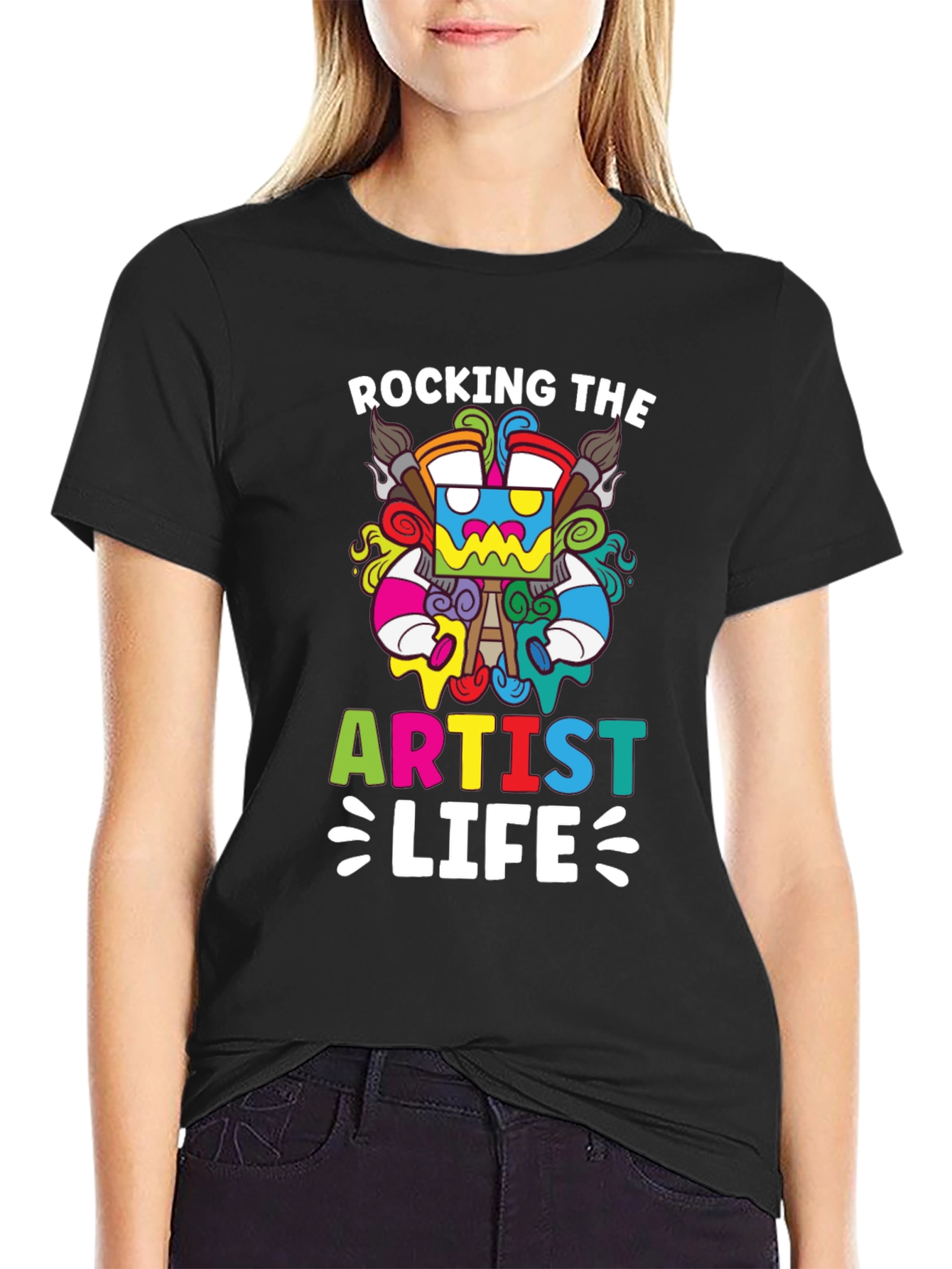 Rocking The Artist Life Black T-Shirt