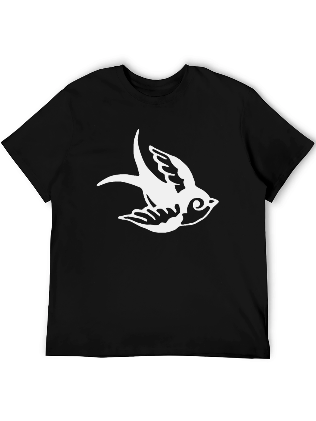 Black T-Shirt with Sparrow Graphic