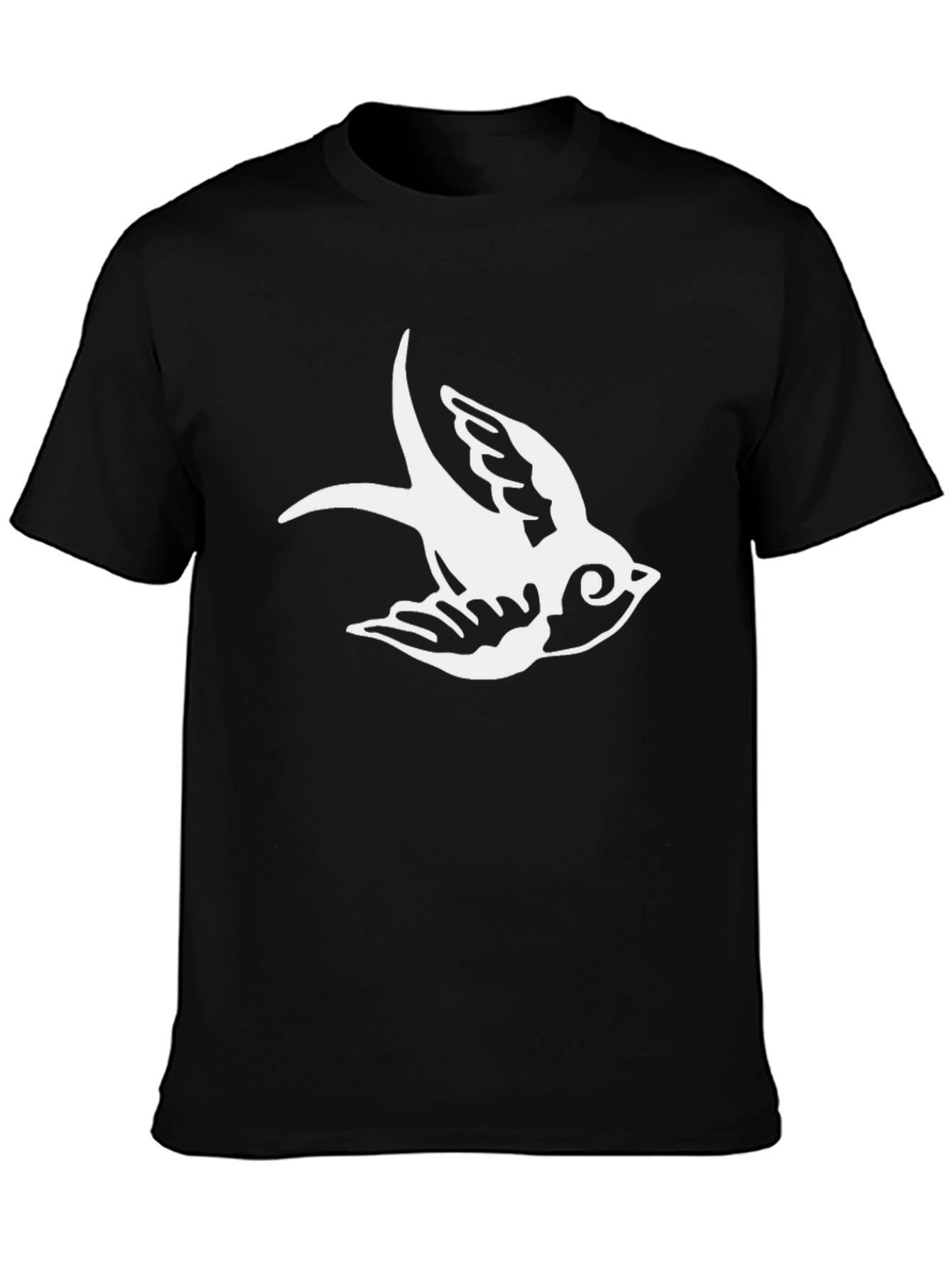 Black T-Shirt with Sparrow Graphic