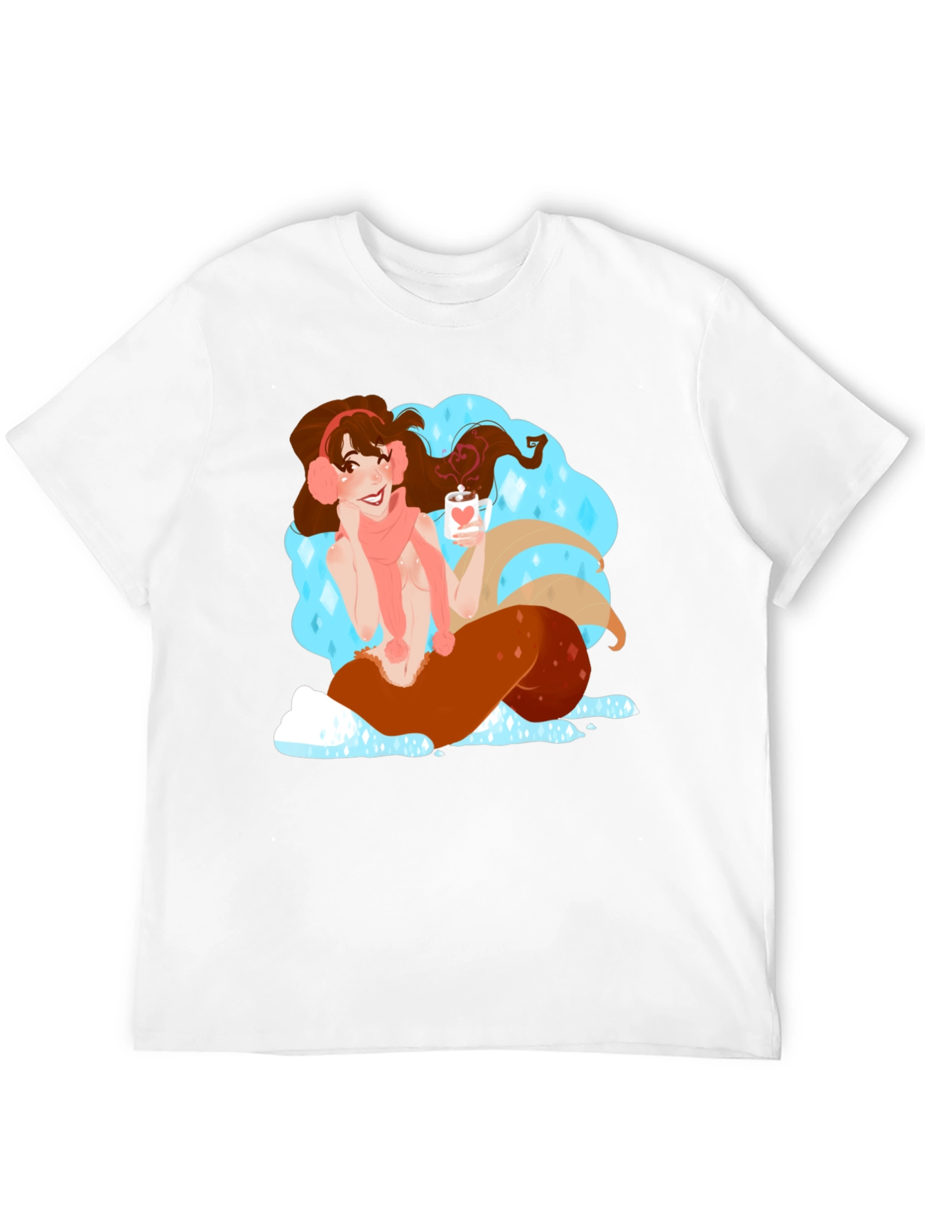 Winter Mermaid Graphic Tee - Cozy Cocoa