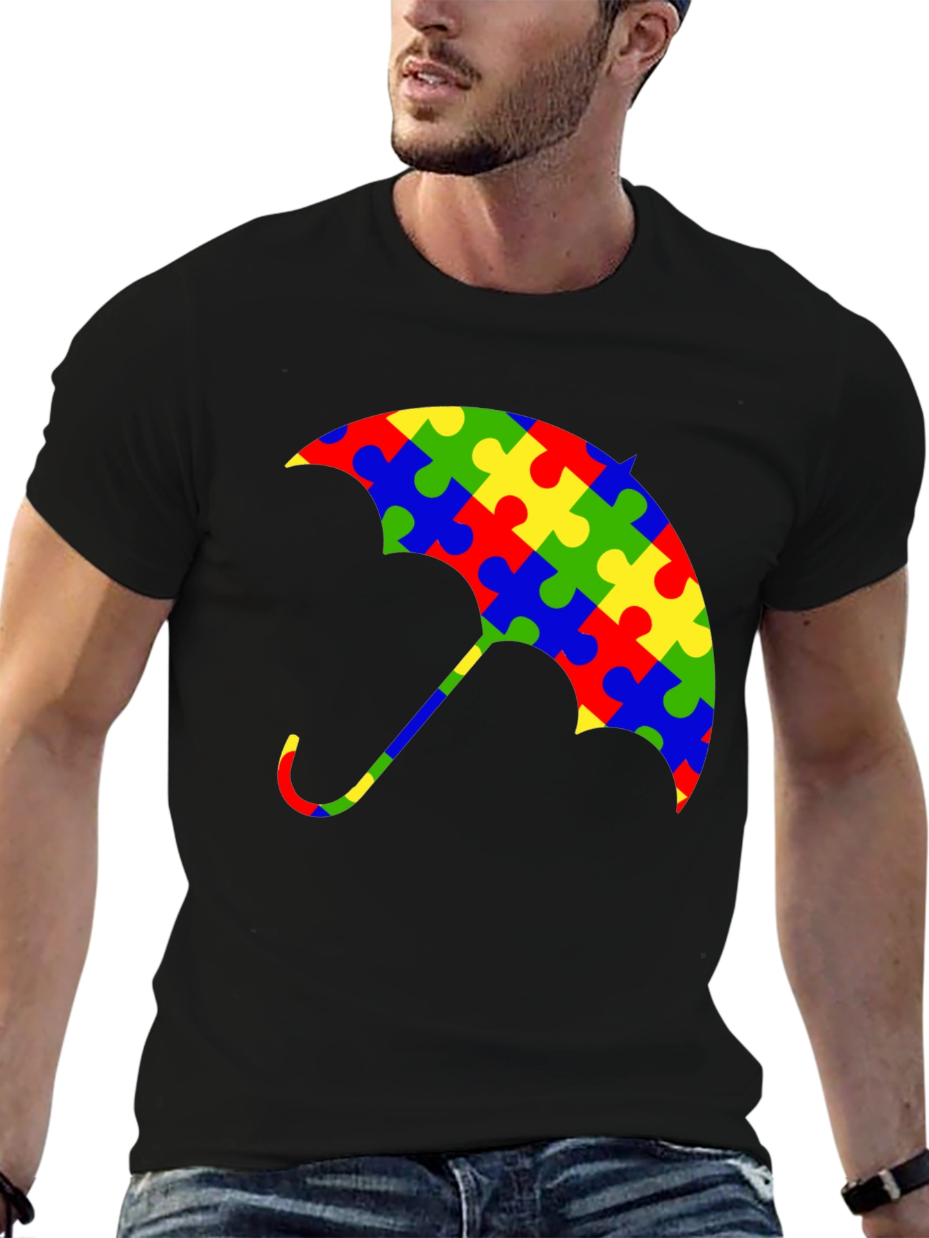 Autism Awareness Puzzle Piece Umbrella T-Shirt