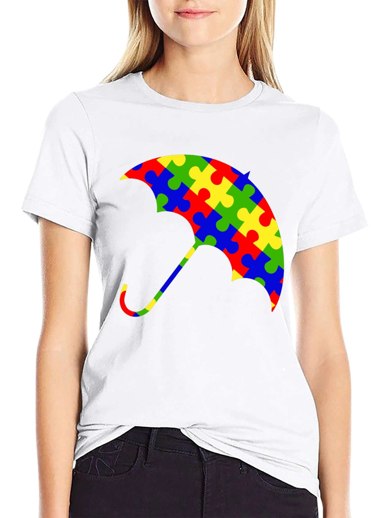 Autism Awareness Puzzle Piece Umbrella T-Shirt