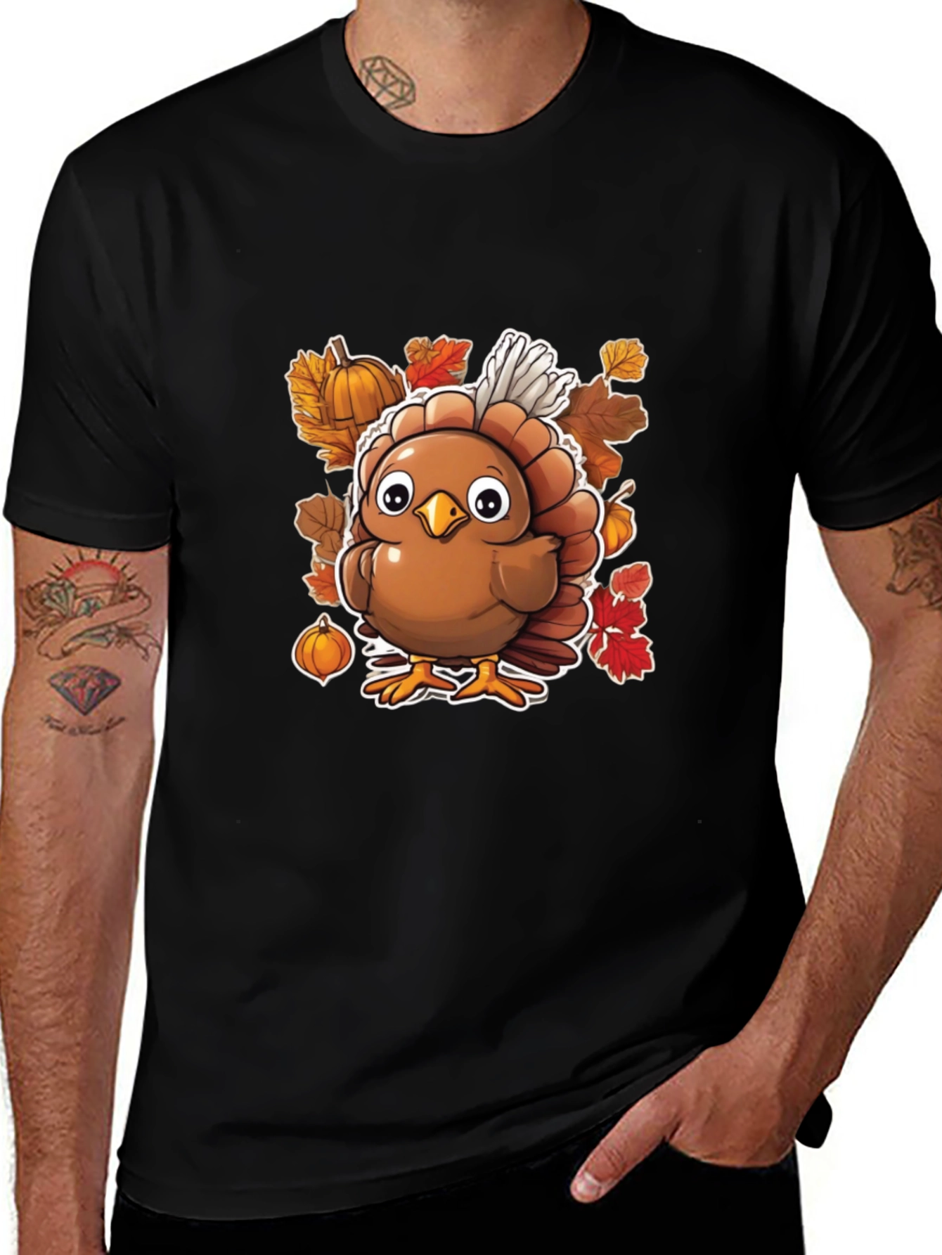 Thanksgiving Turkey Graphic Tee - Festive Fall Apparel