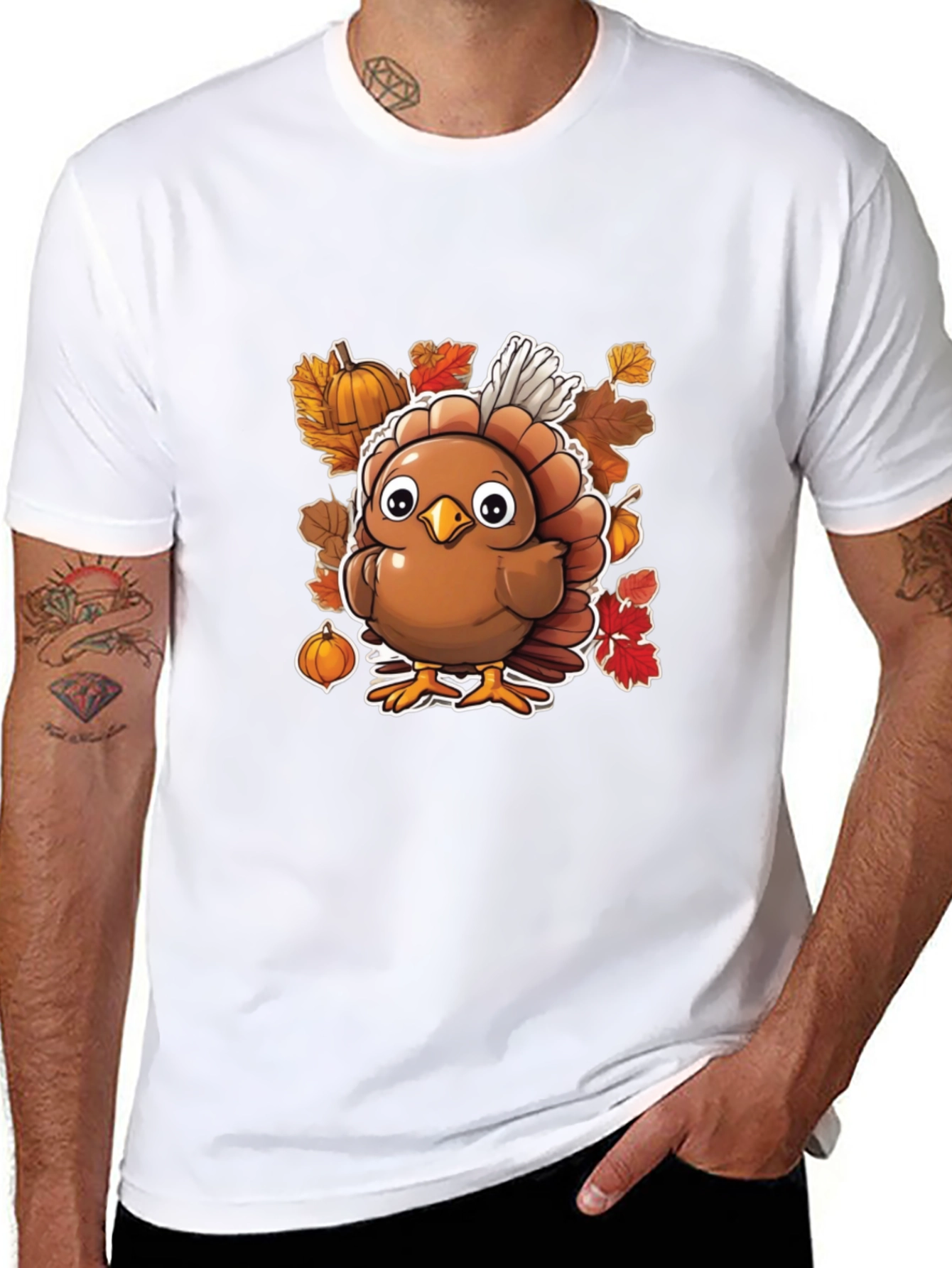 Thanksgiving Turkey Graphic Tee - Festive Fall Apparel