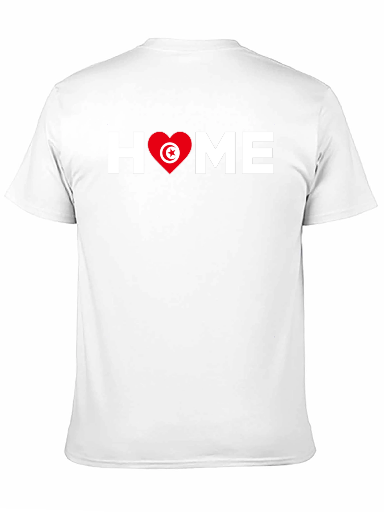 Tunisia Flag Heart HOME Black T-Shirt