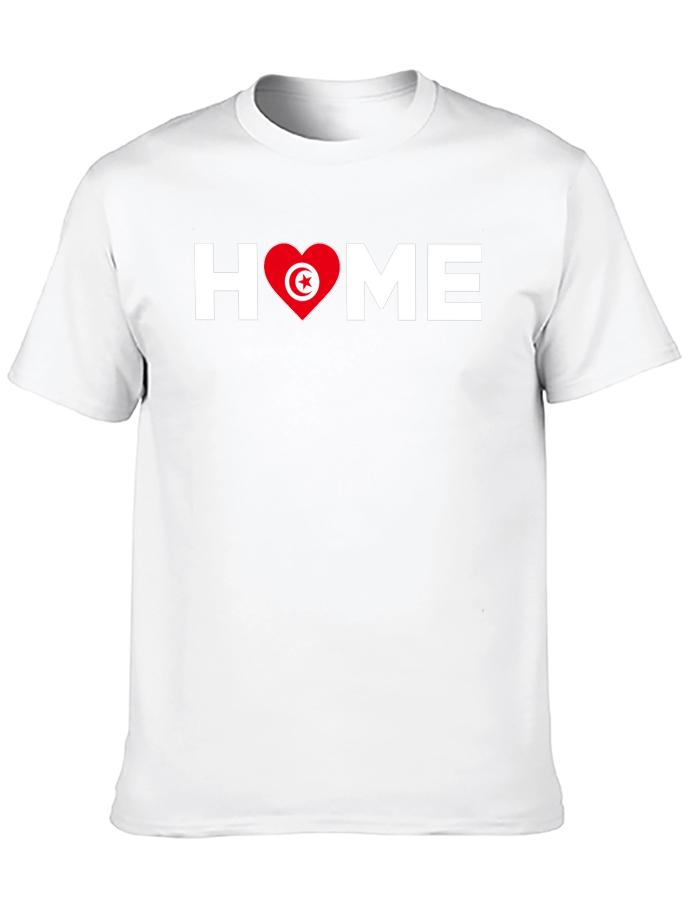 Tunisia Flag Heart HOME Black T-Shirt