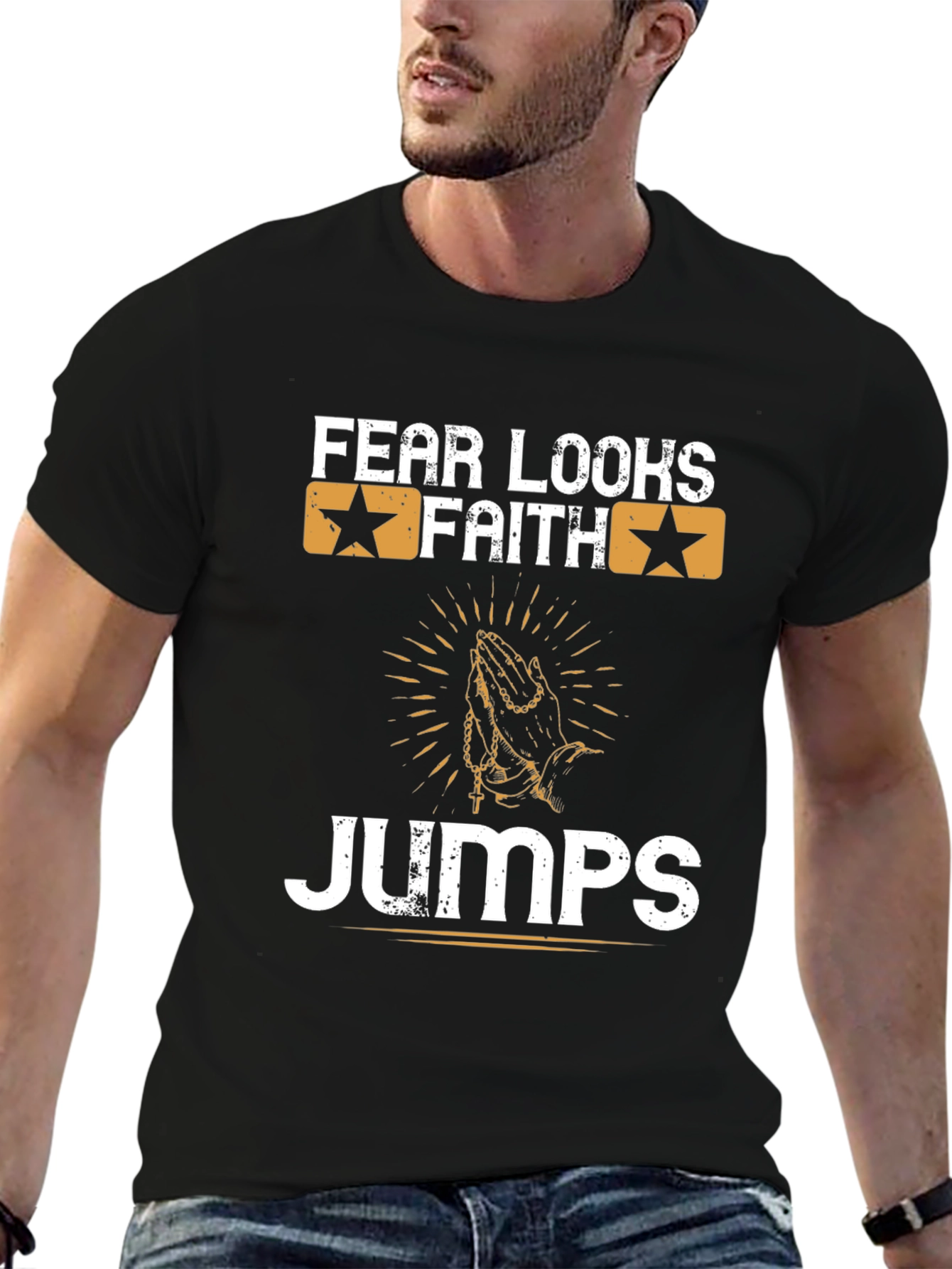 Fear Looks Faith Jumps Graphic Tee