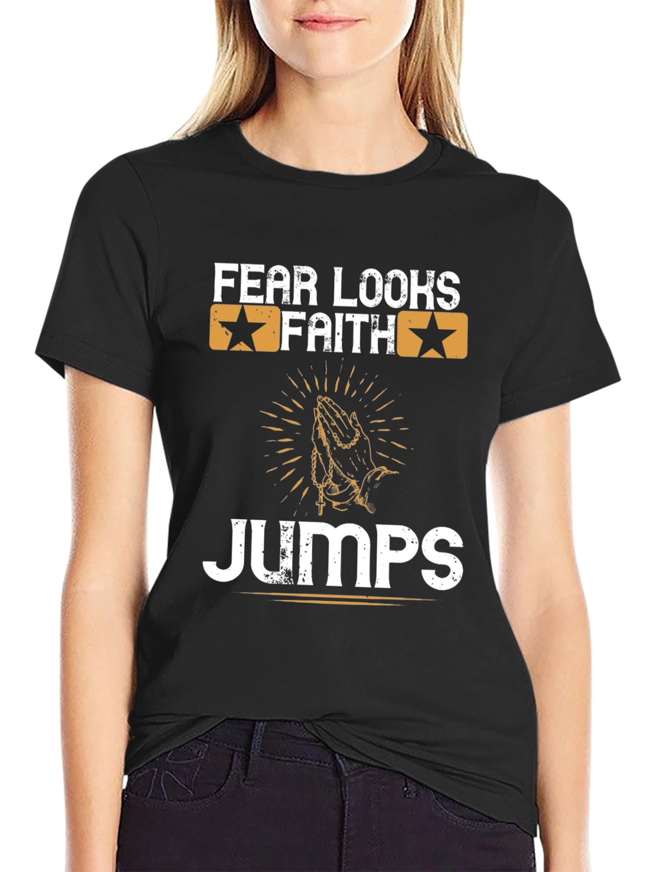 Fear Looks Faith Jumps Graphic Tee