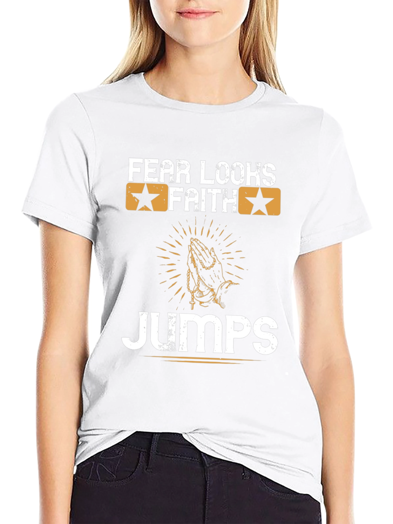 Fear Looks Faith Jumps Graphic Tee