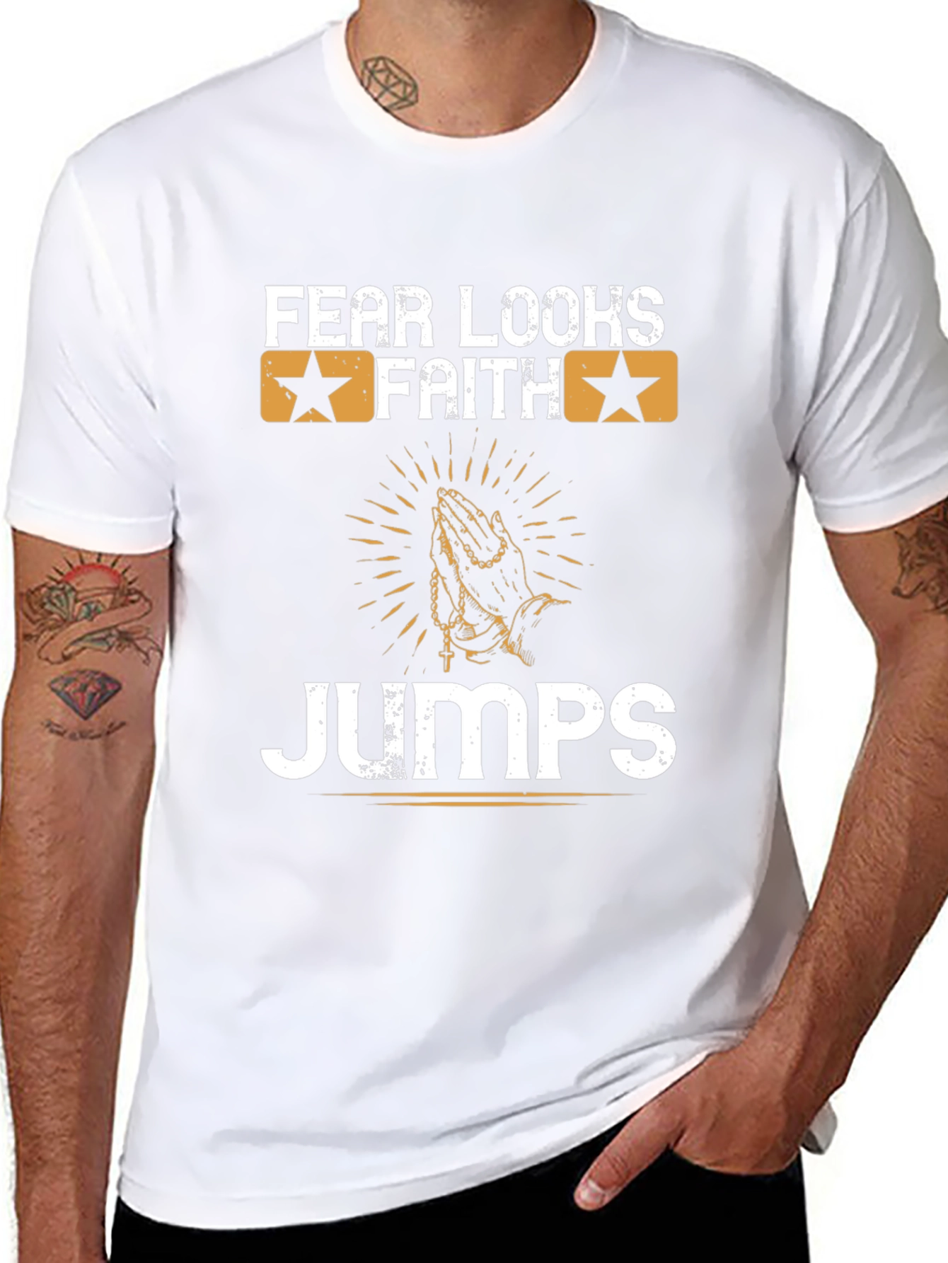 Fear Looks Faith Jumps Graphic Tee