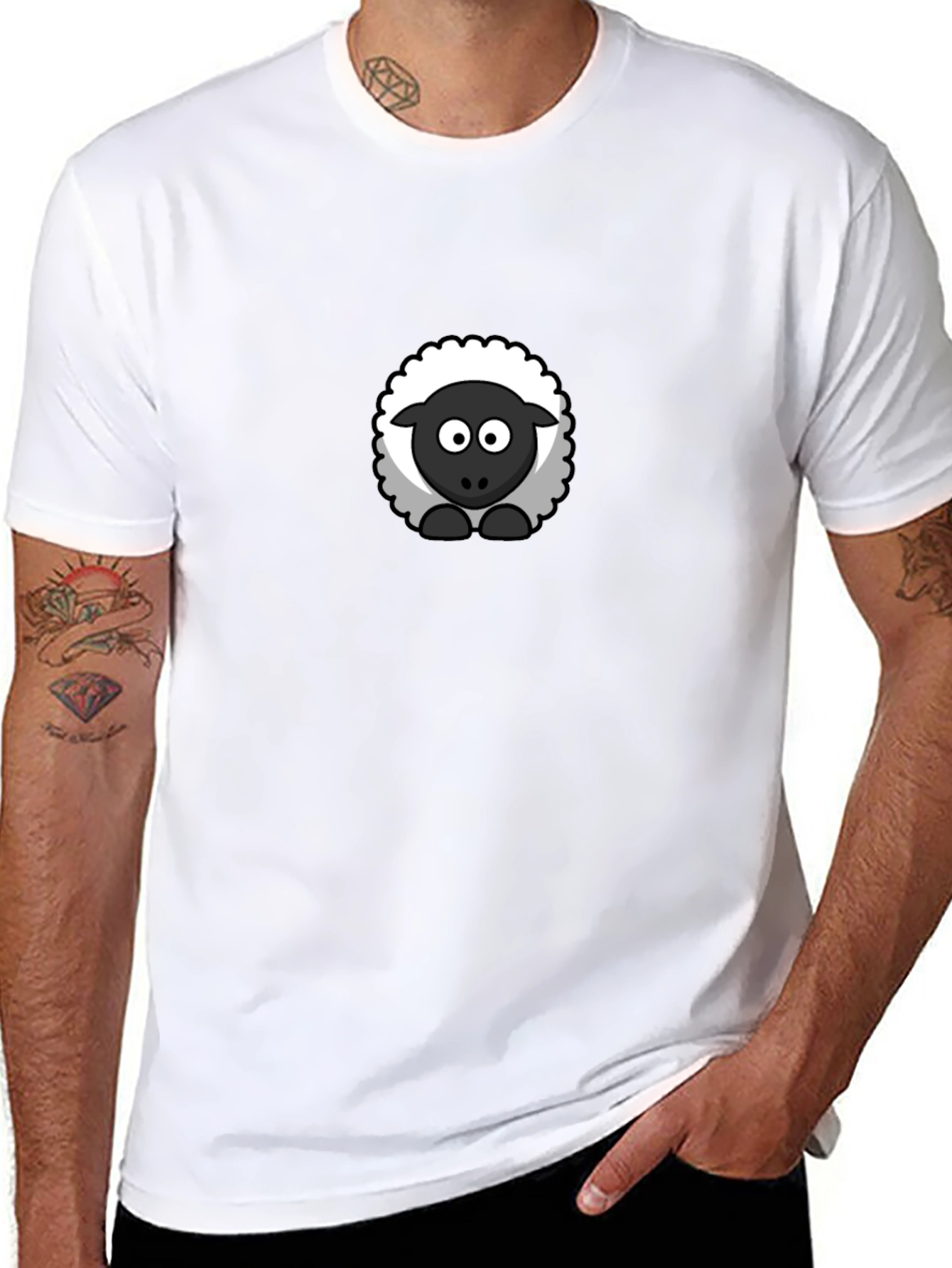 Black Sheep Graphic Tee - Cute Cartoon Animal Shirt