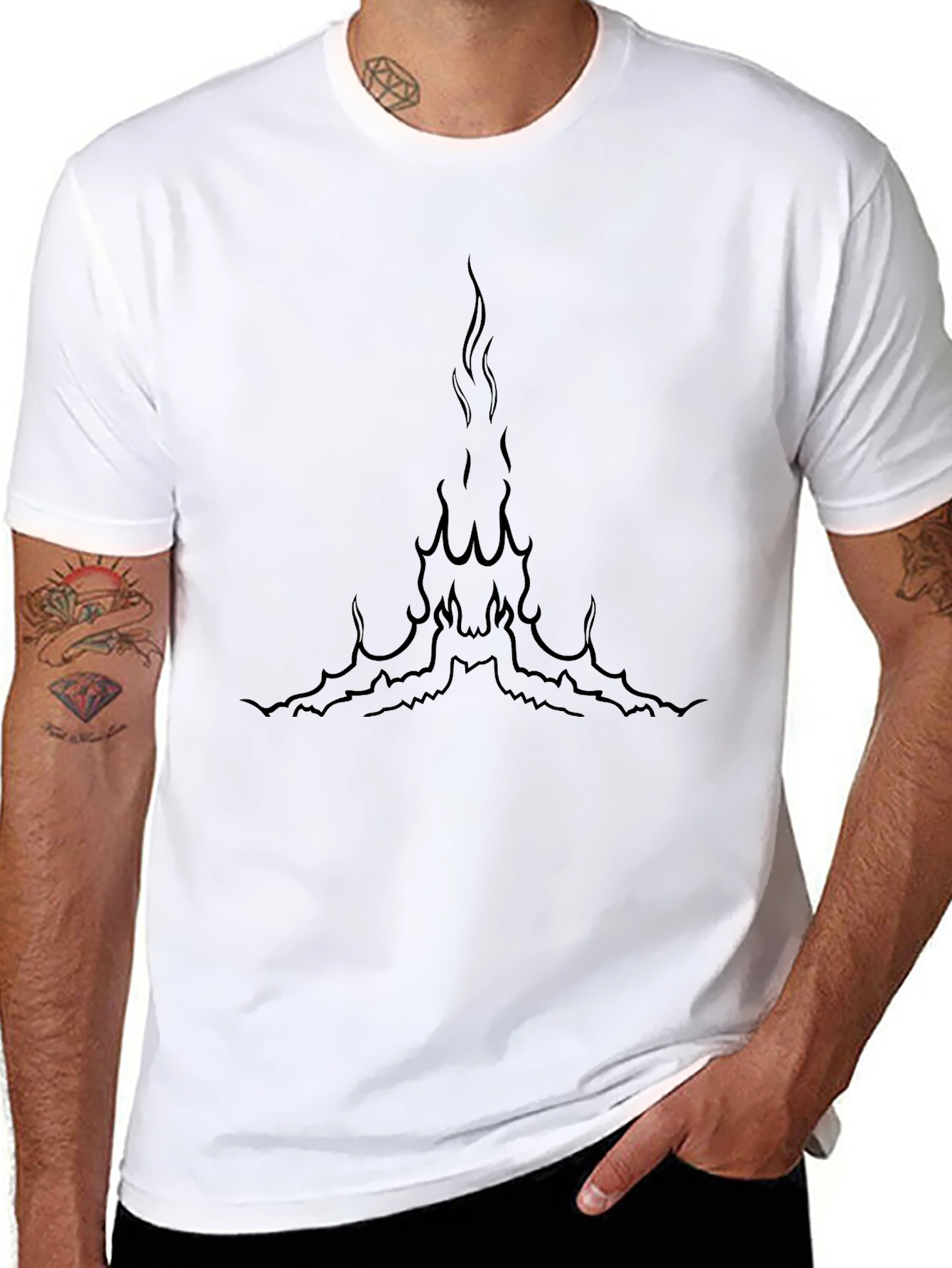 Black Fire Graphic Tee - Stylish Mens T-Shirt