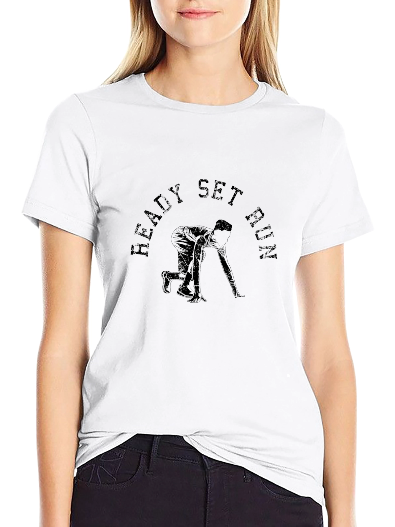 Ready Set Run Graphic Print T-Shirt