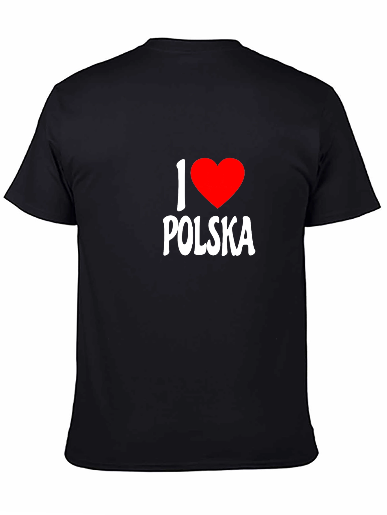 I Love Polska T-Shirt - Black Crew Neck Tee