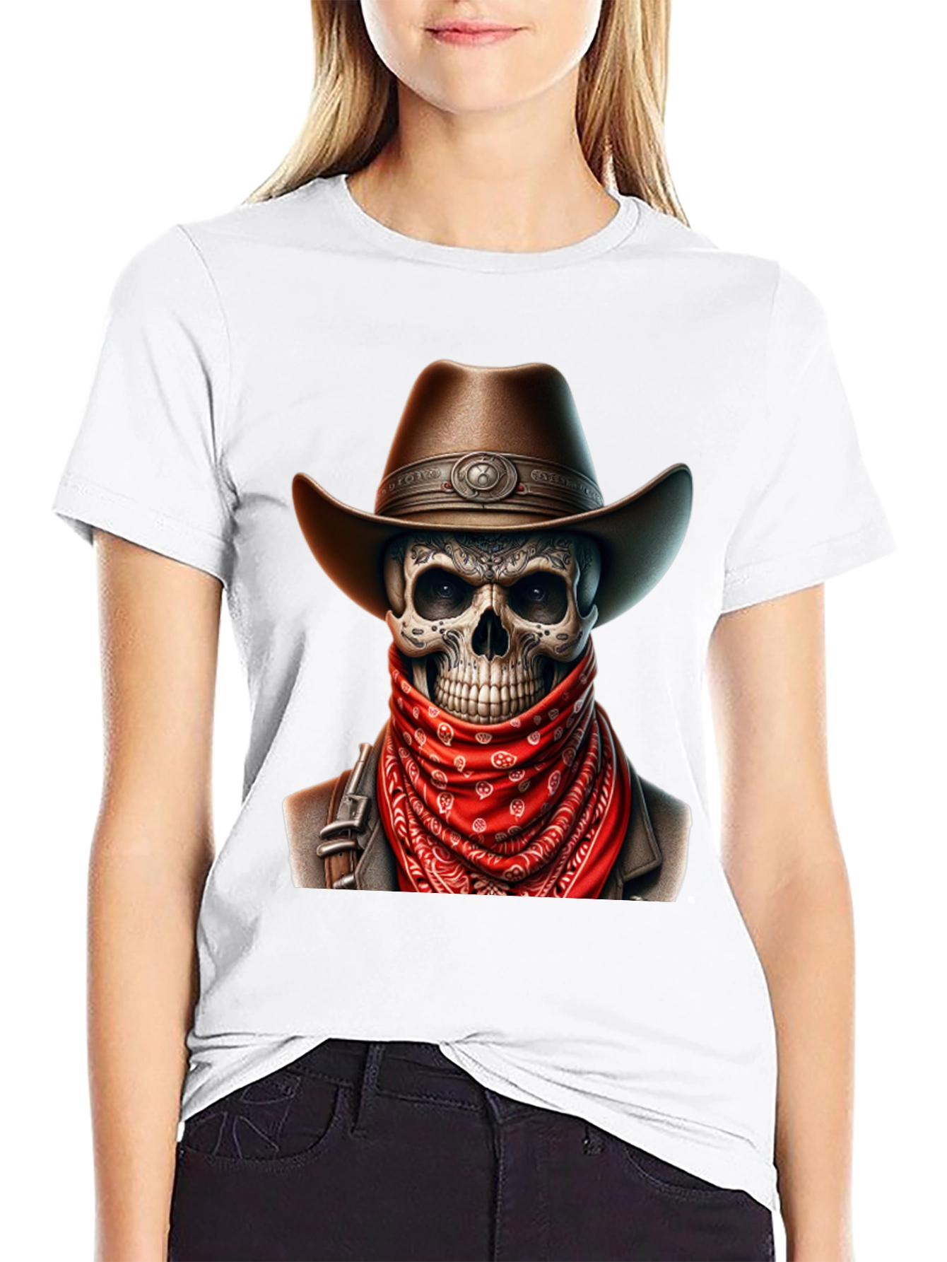 Cowboy Skull Graphic Tee - Black
