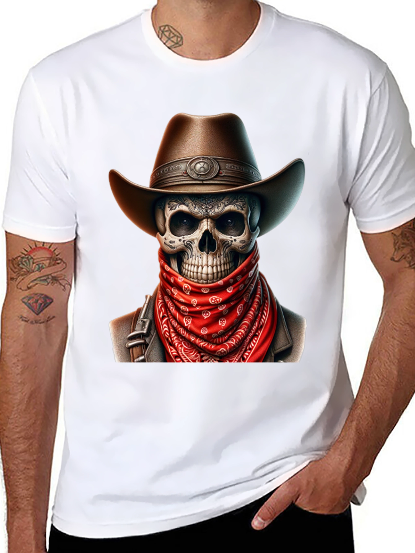 Cowboy Skull Graphic Tee - Black