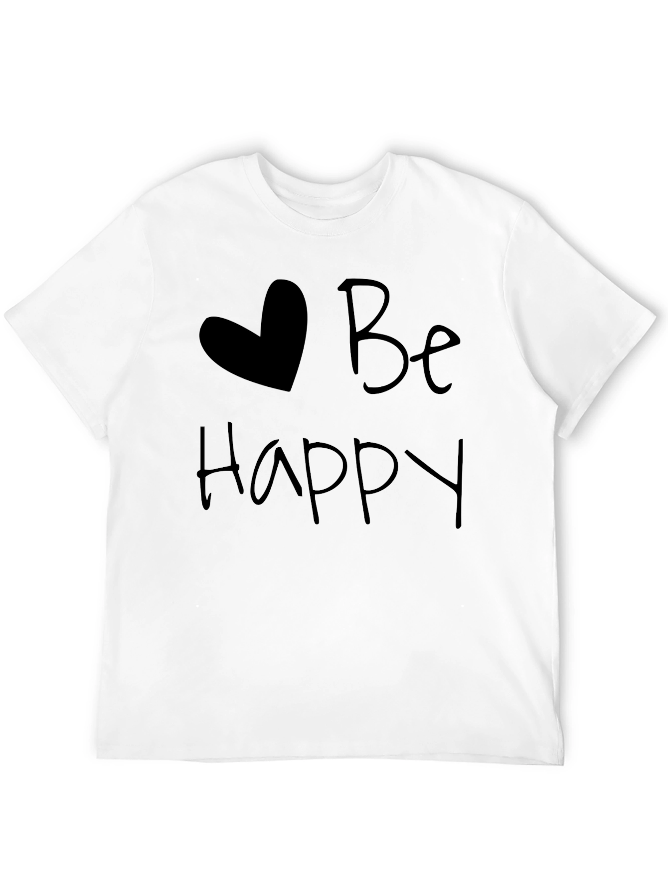 Be Happy Heart Graphic Tee - Soft & Stylish