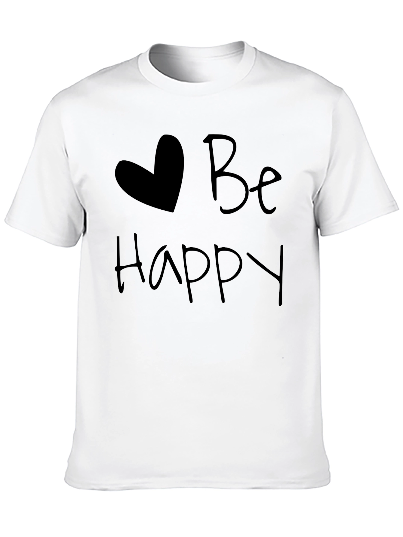Be Happy Heart Graphic Tee - Soft & Stylish