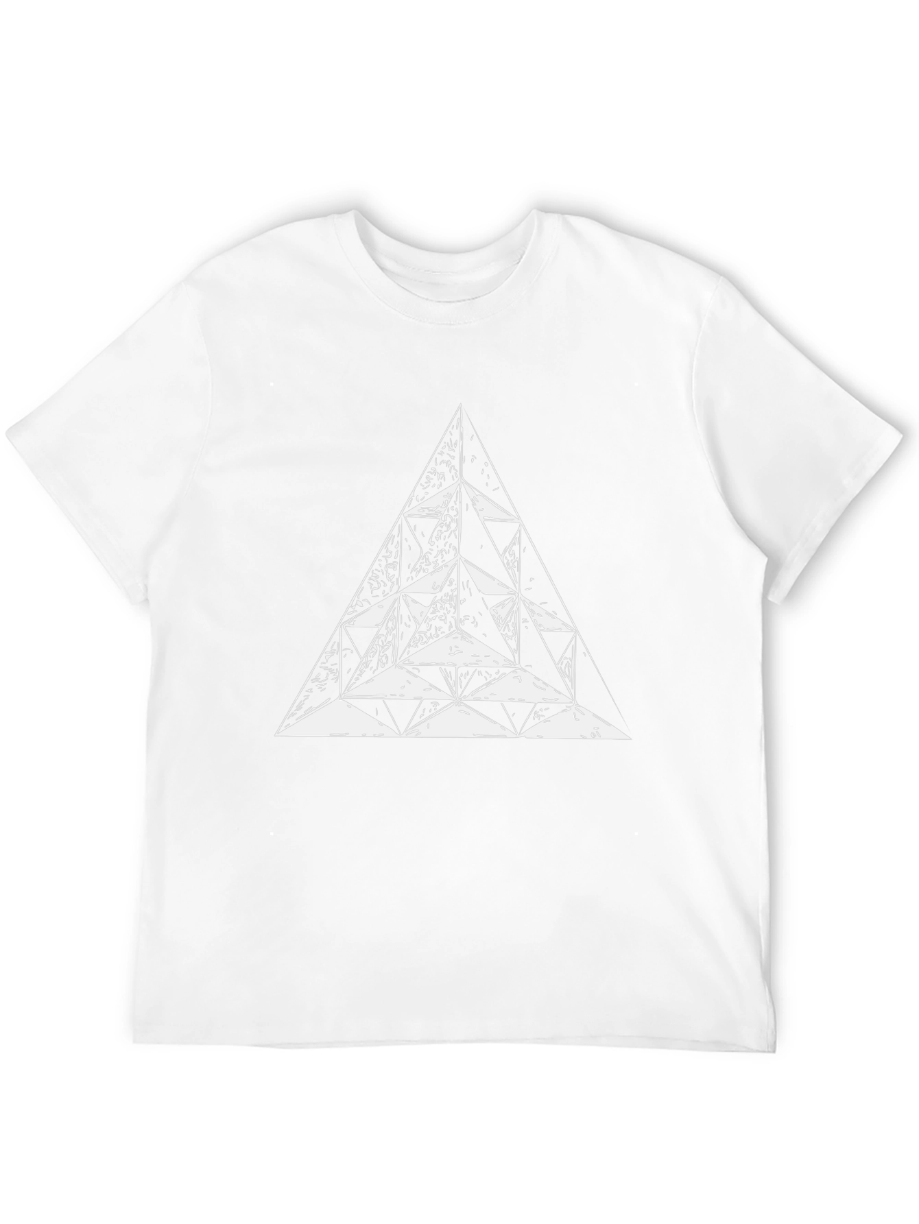 Geometric Triangle Graphic Tee - Black Cotton T-Shirt
