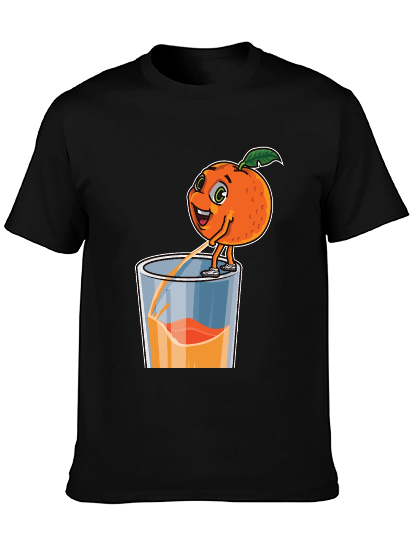 Funny Orange Juice Cartoon Graphic T-Shirt