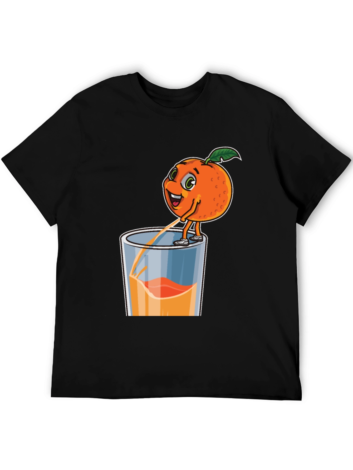 Funny Orange Juice Cartoon Graphic T-Shirt