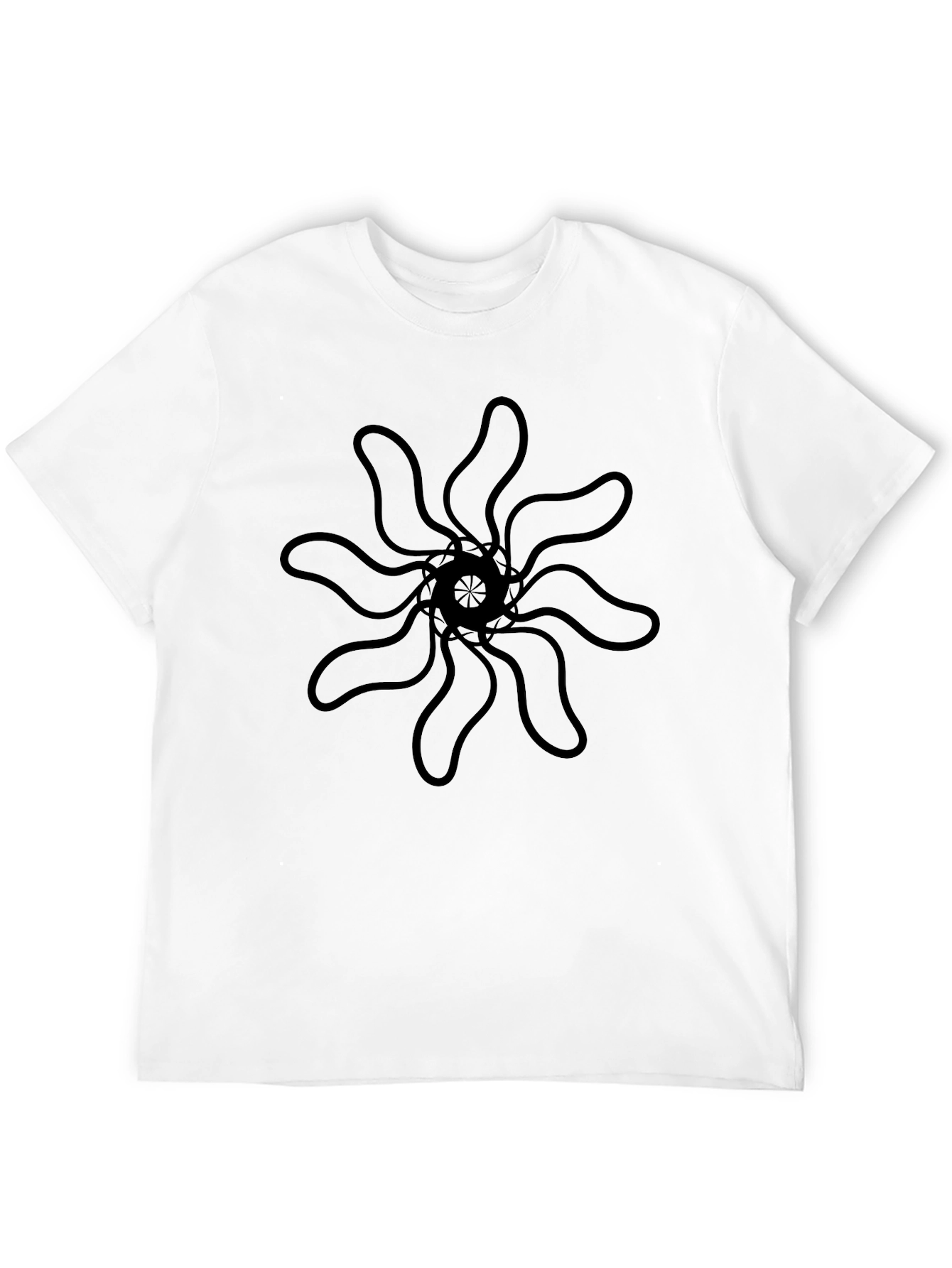 Abstract Floral Graphic Black T-Shirt