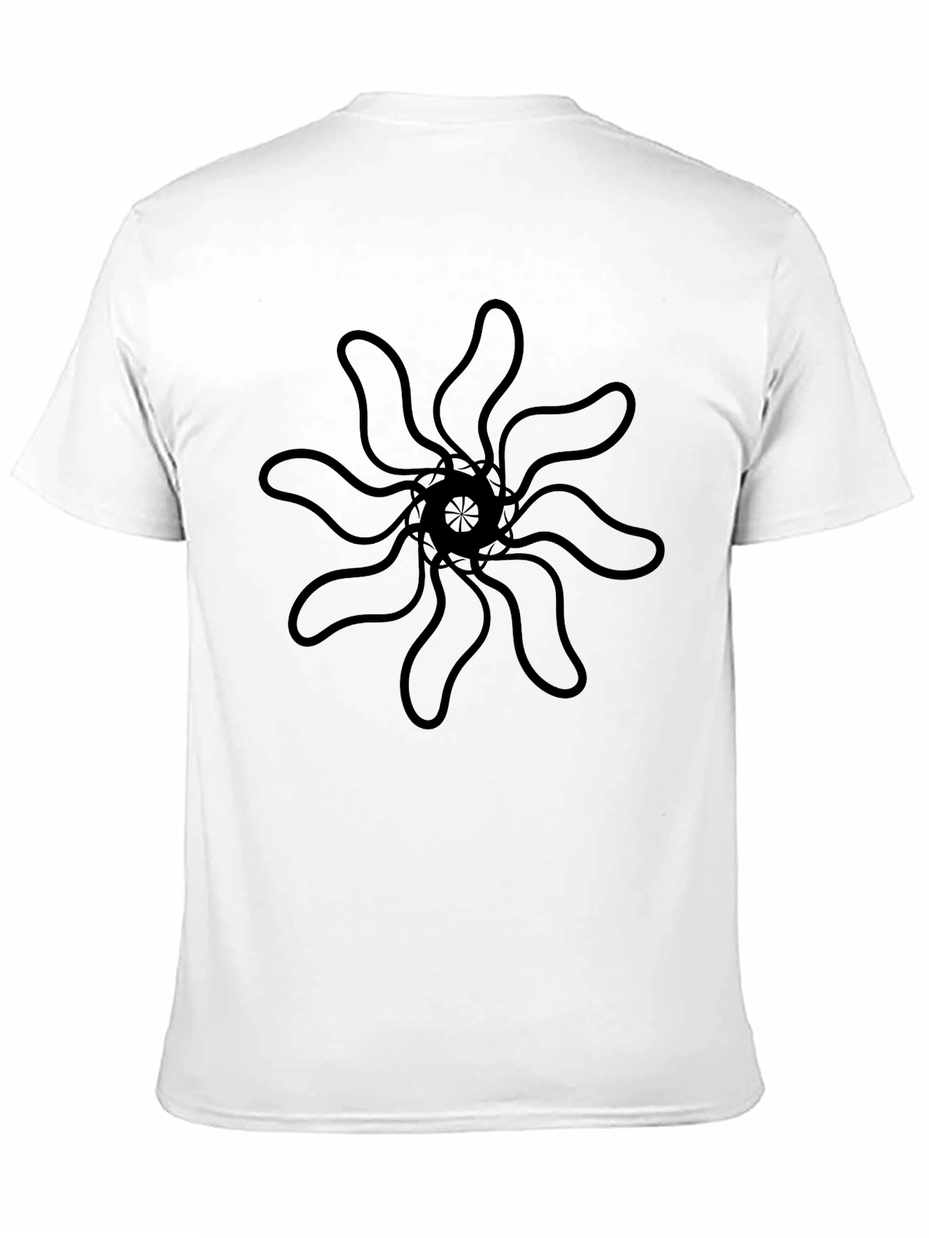 Abstract Floral Graphic Black T-Shirt