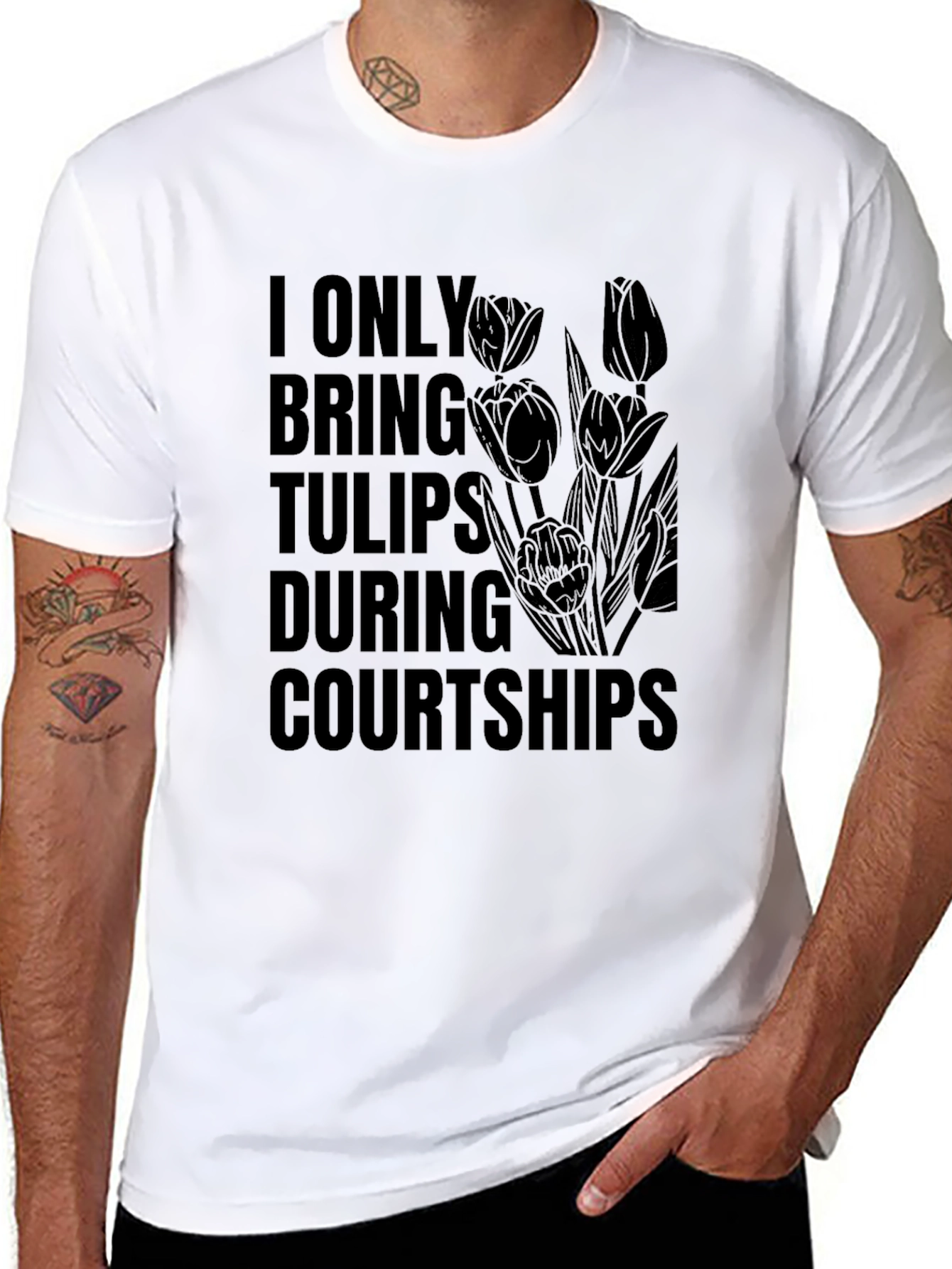 Tulip Courtship Graphic Tee - Black