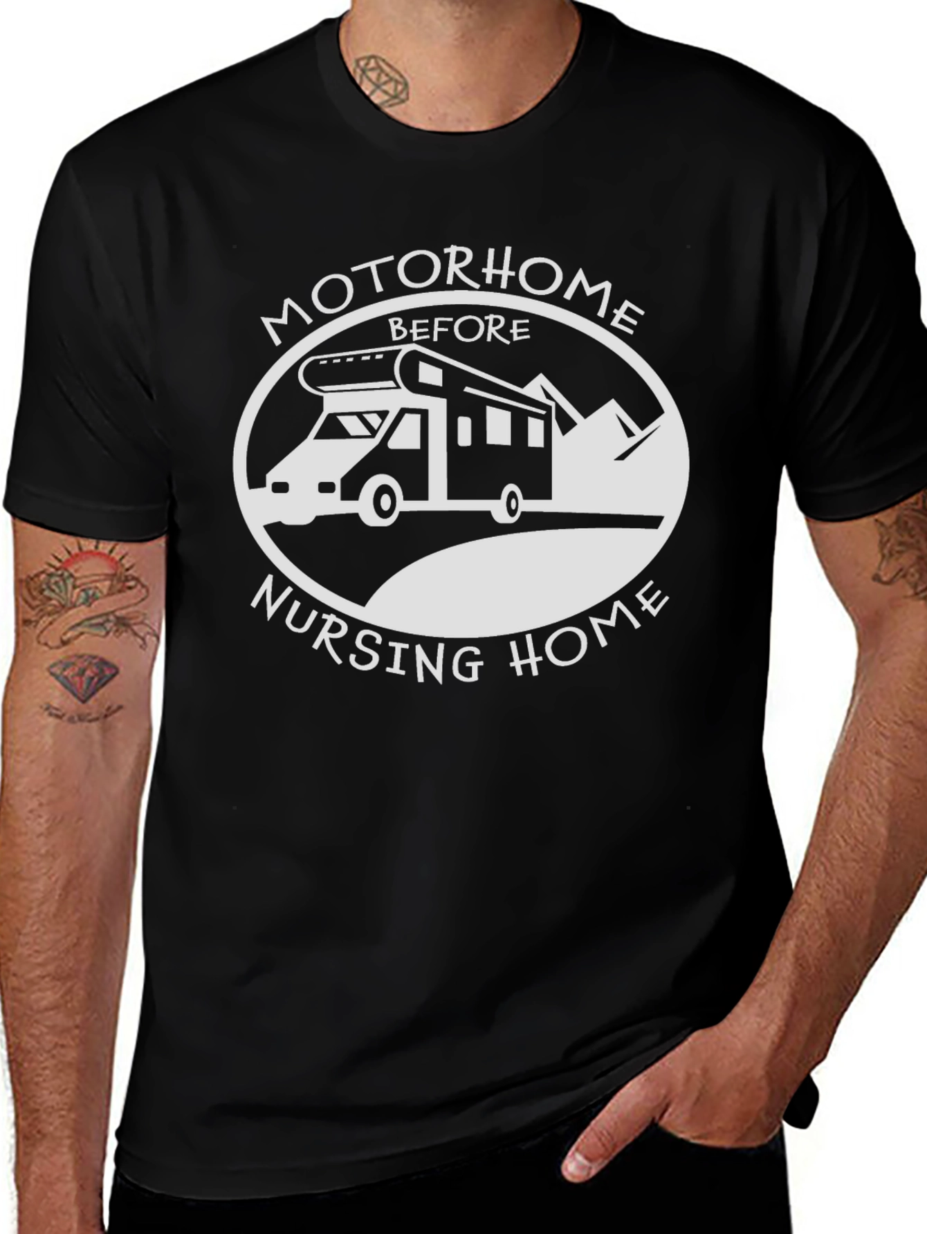 Motorhome Before Nursing Home Black T-Shirt