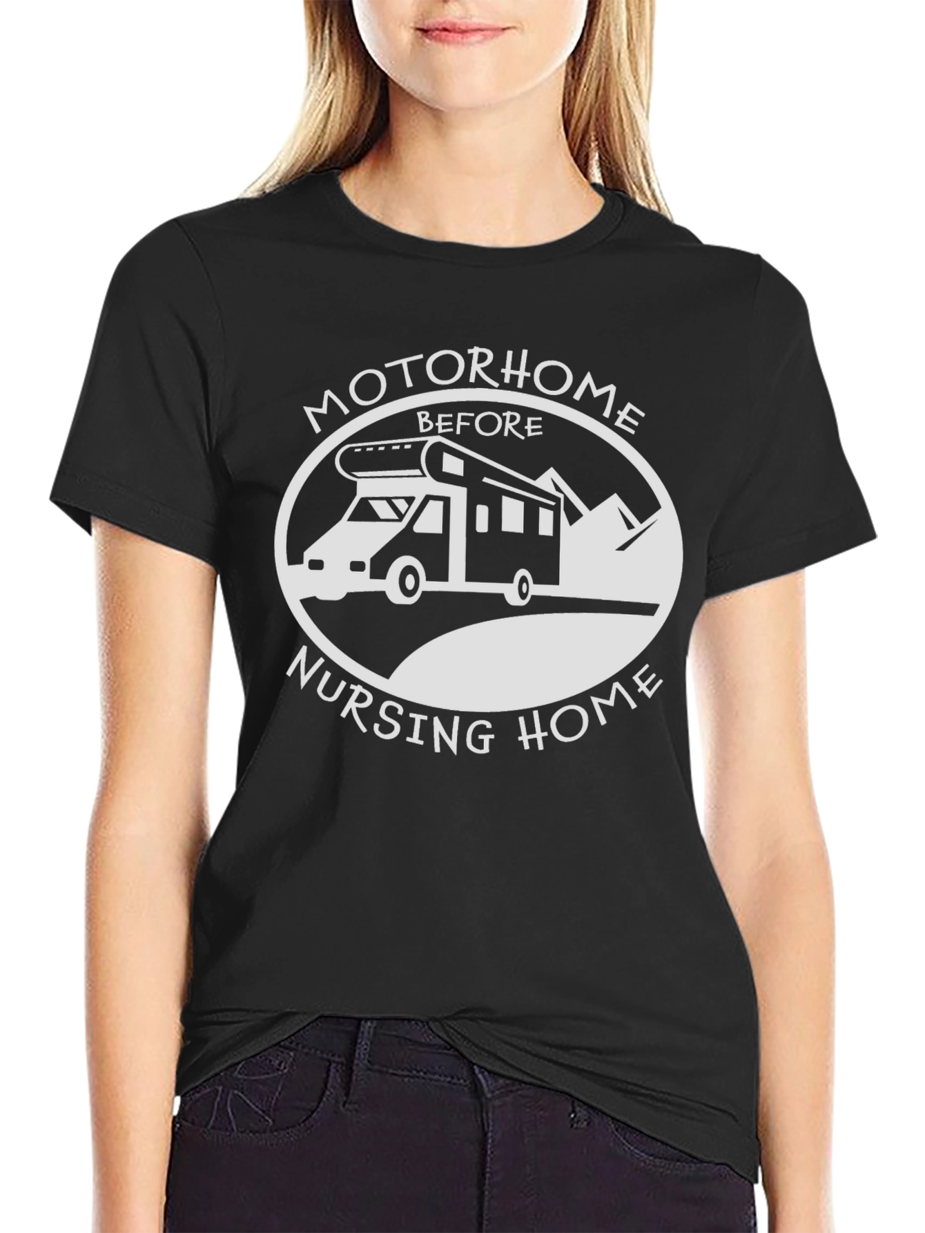 Motorhome Before Nursing Home Black T-Shirt