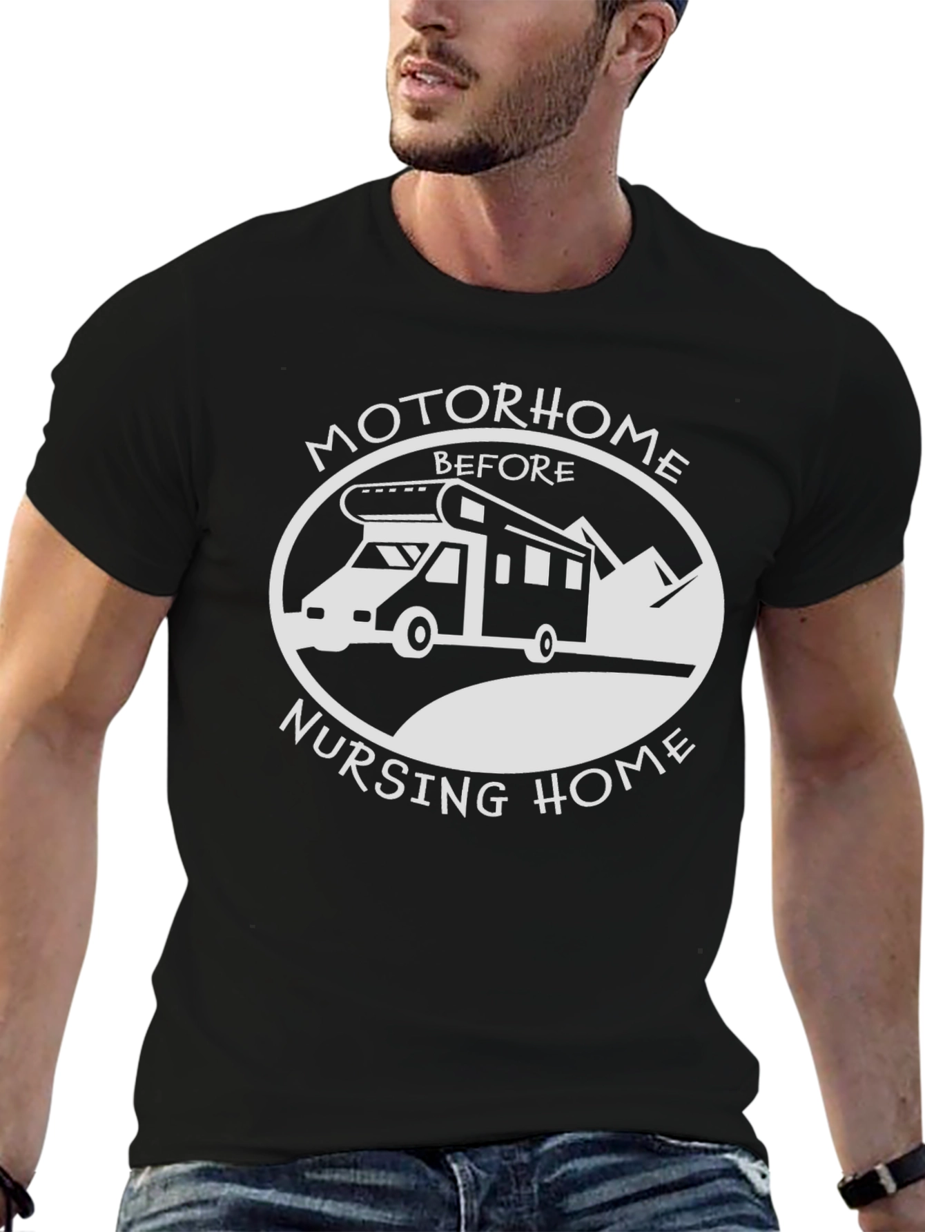 Motorhome Before Nursing Home Black T-Shirt