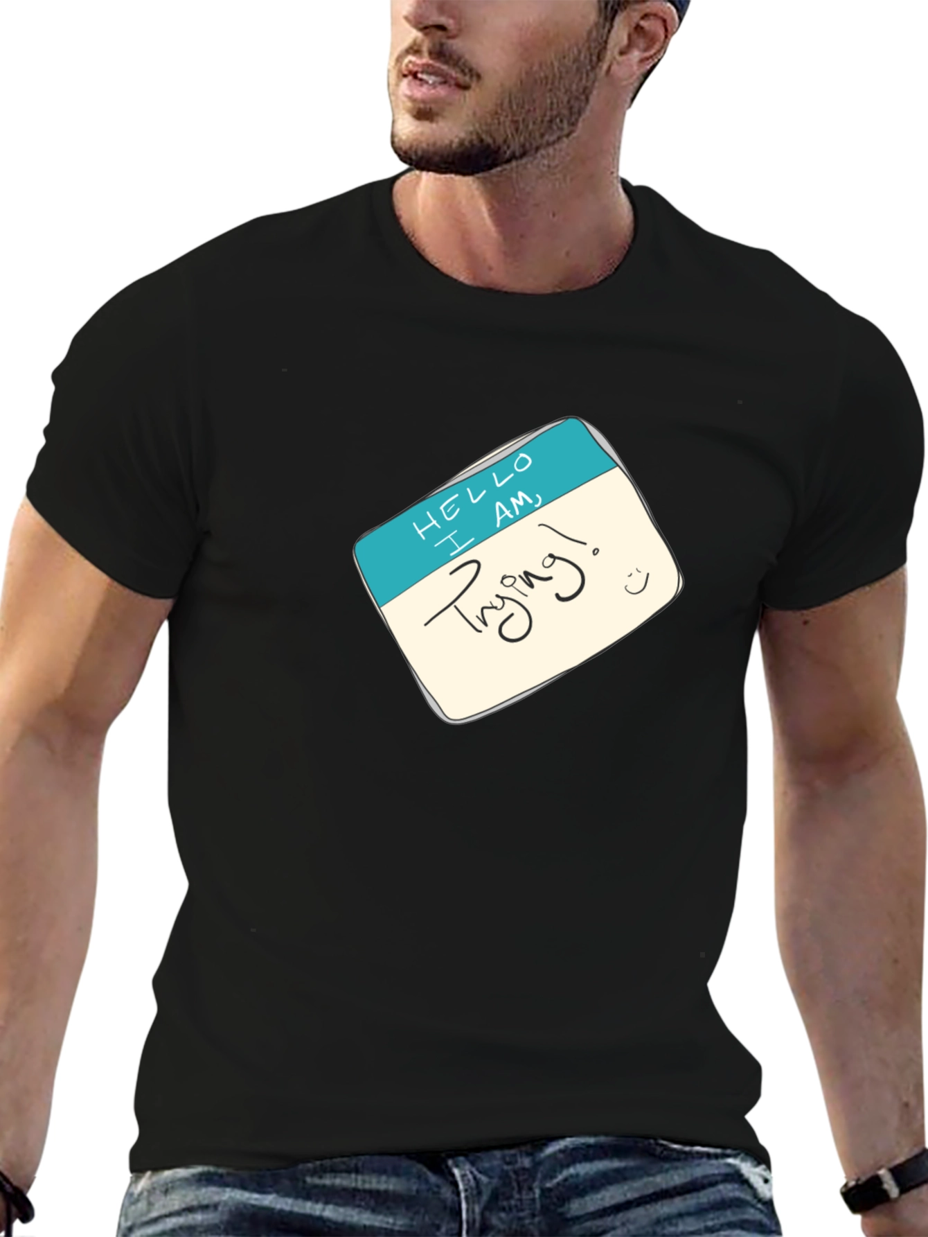 Trying! Graphic Tee - Black Unisex T-Shirt