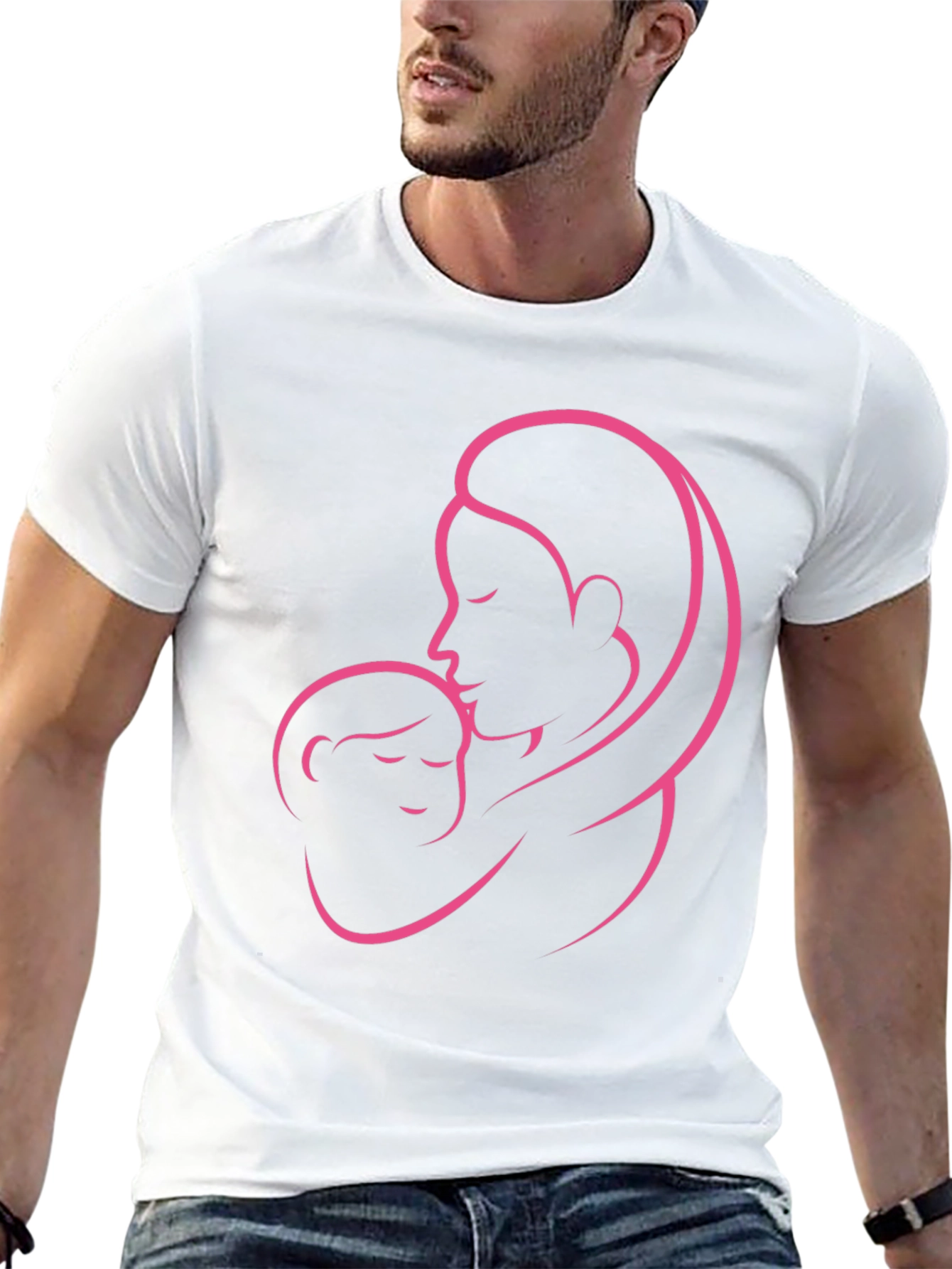 Mother & Child Graphic Black T-Shirt