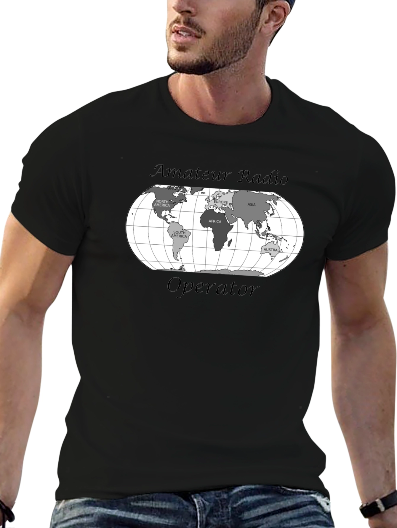 Amateur Radio Operator World Map T-Shirt