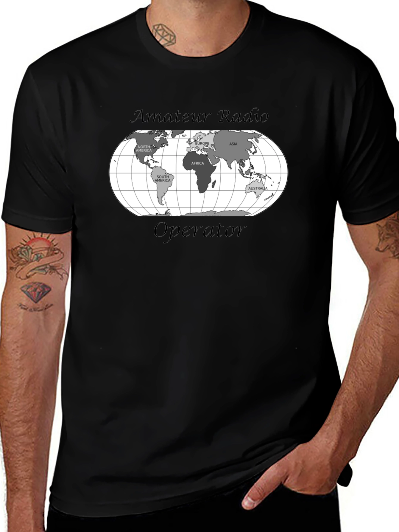 Amateur Radio Operator World Map T-Shirt