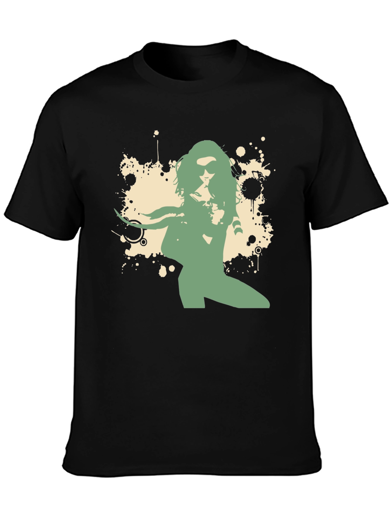 Retro Graphic Tee - Cool Sage Green Silhouette