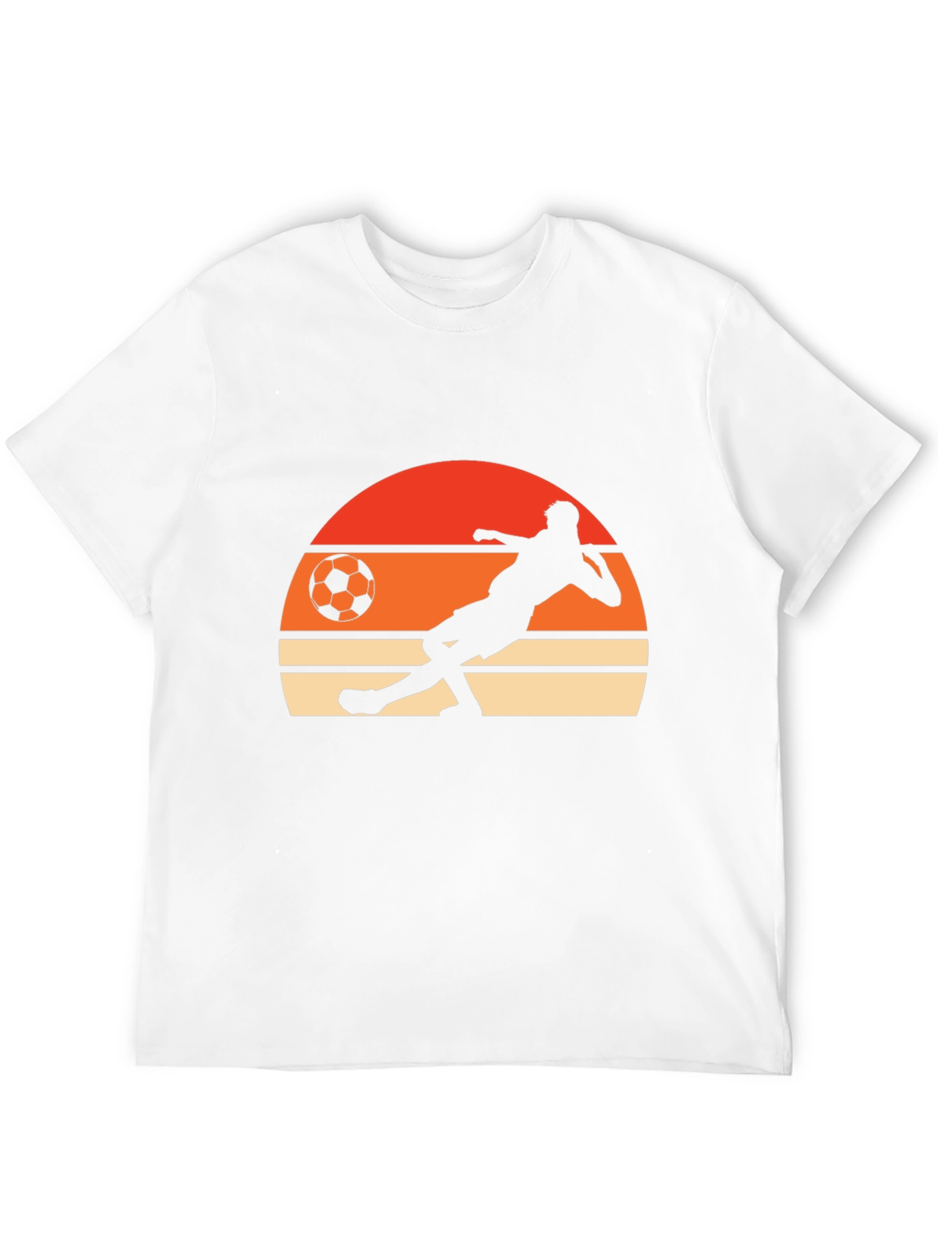 Retro Soccer Player Graphic Tee - Black Cotton T-Shirt