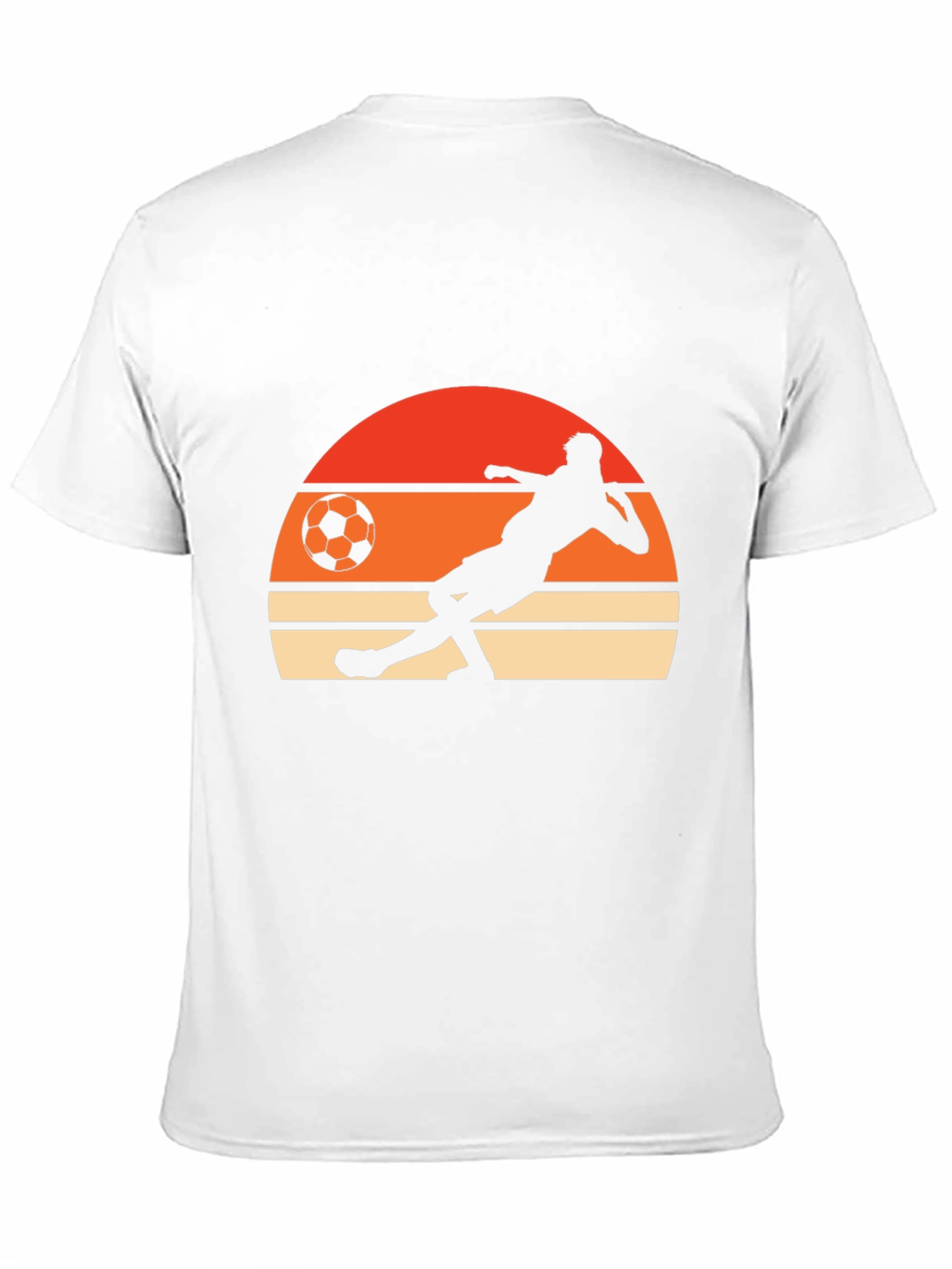 Retro Soccer Player Graphic Tee - Black Cotton T-Shirt