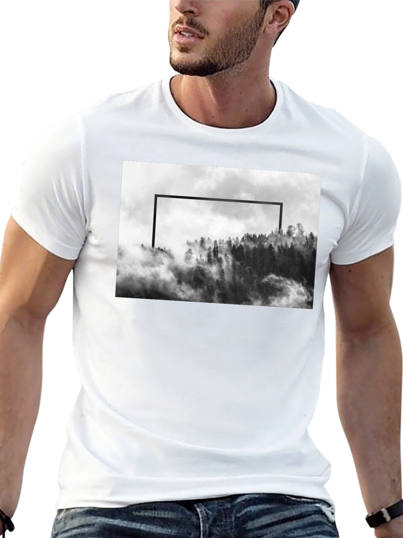 Mountain Framed Black T-Shirt