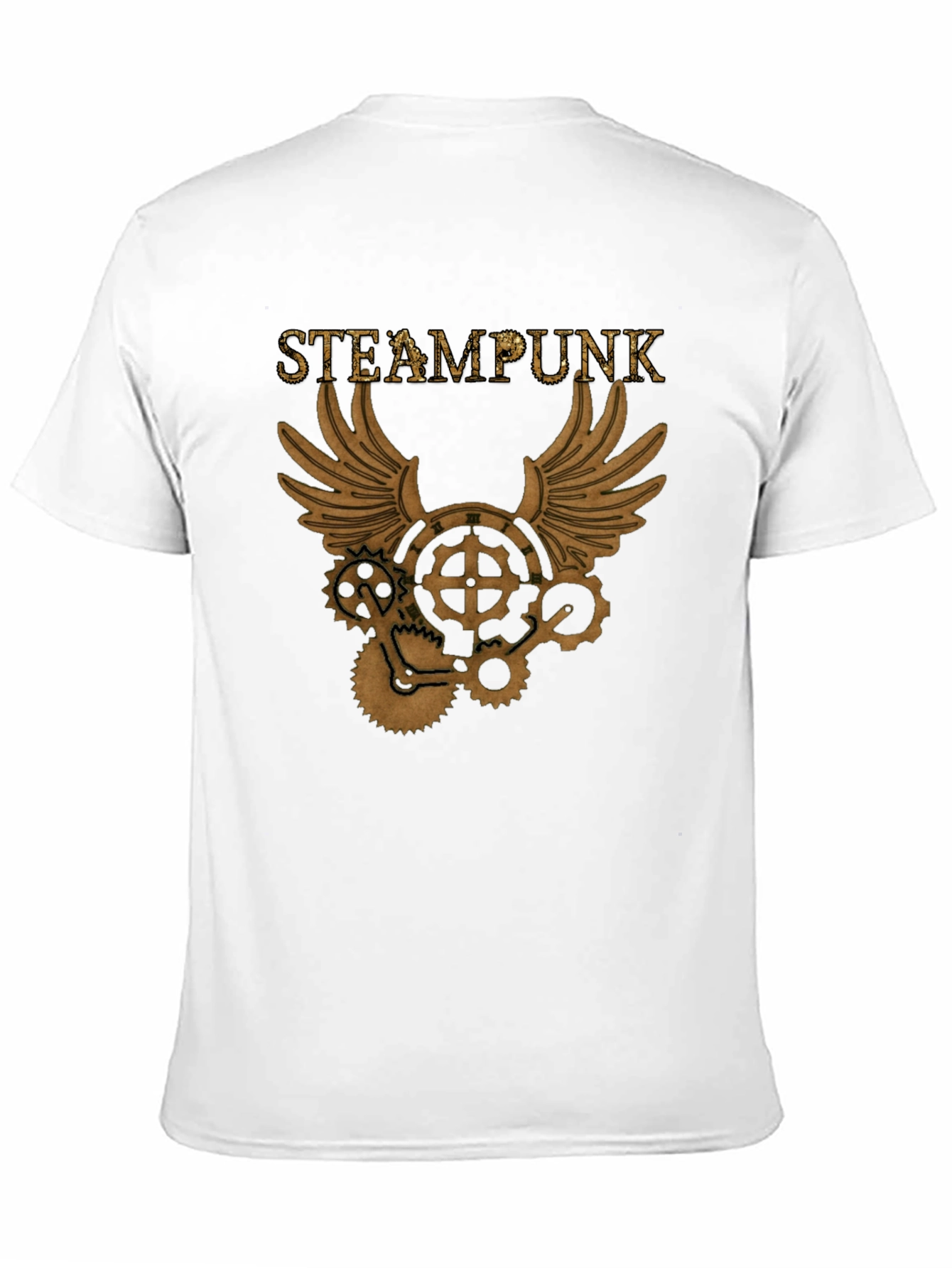 Steampunk Gear Wings Black T-Shirt