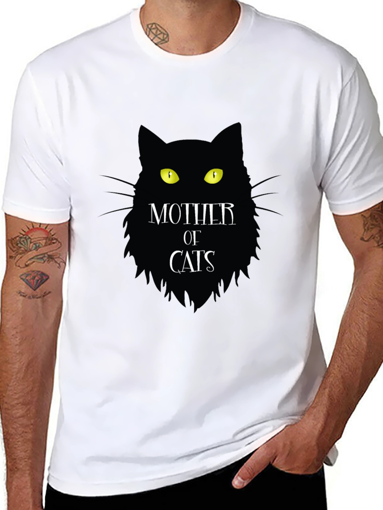 Mother of Cats T-Shirt Black Novelty Tee