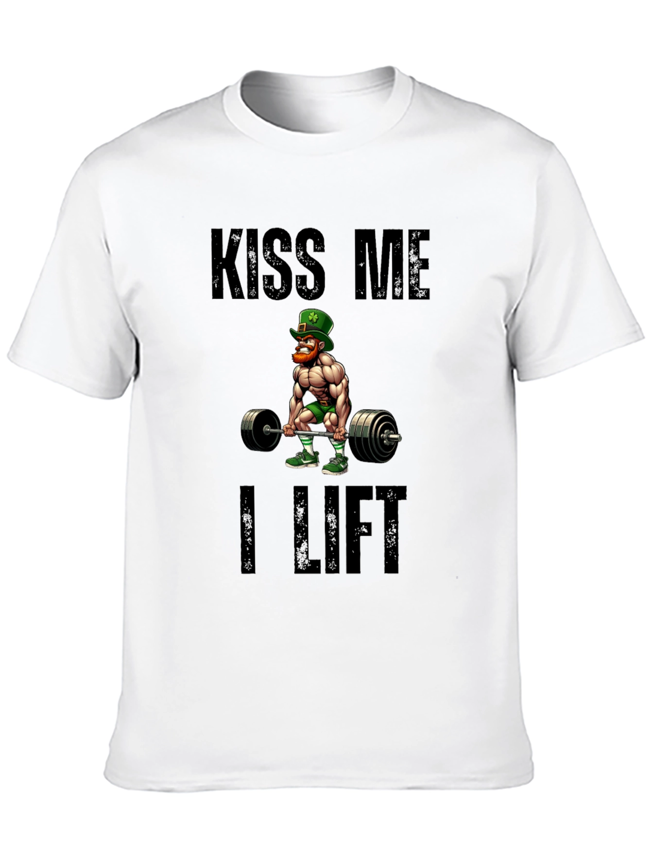 Kiss Me I Lift Black Graphic T-Shirt