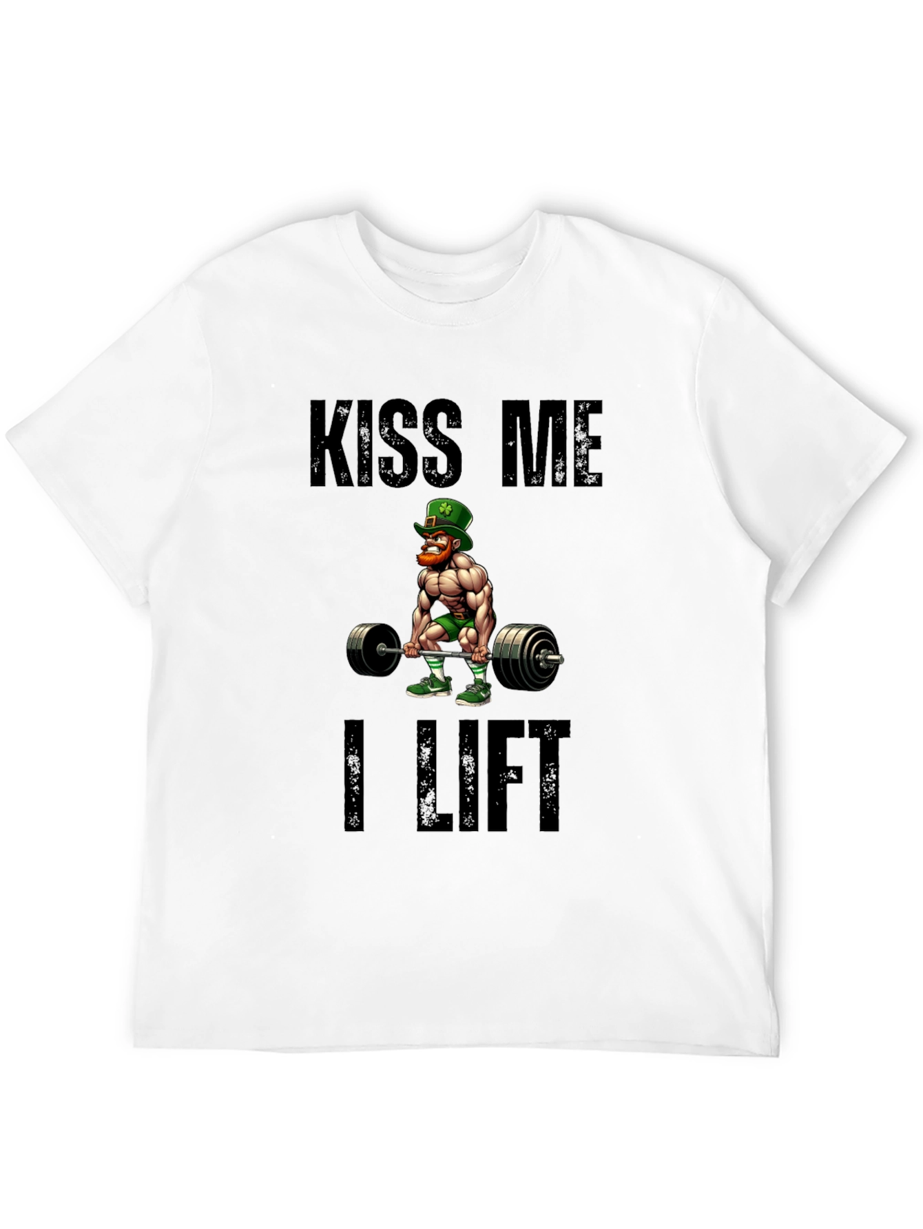 Kiss Me I Lift Black Graphic T-Shirt