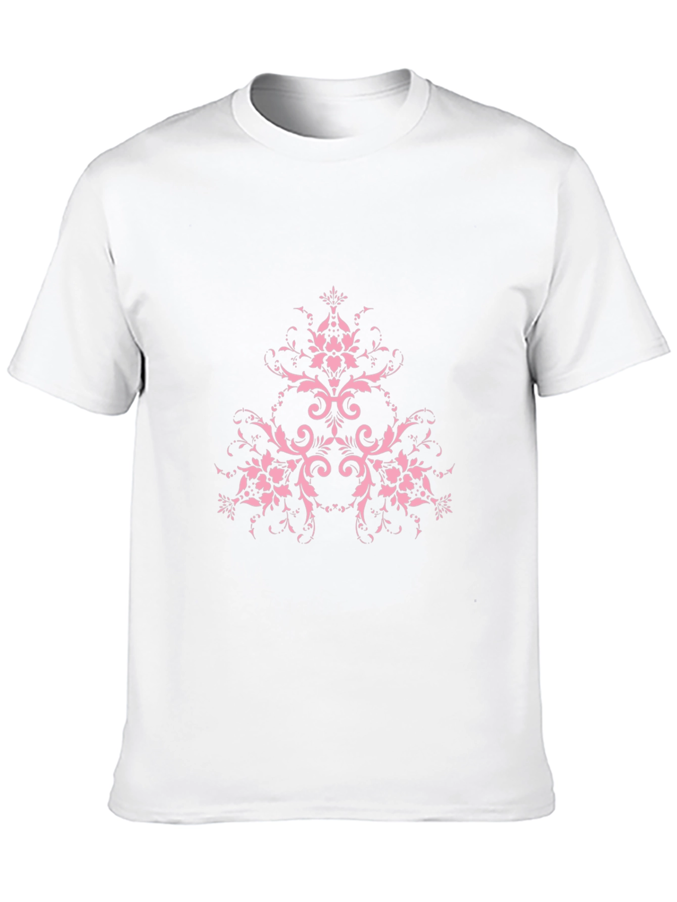 Black T-Shirt with Pink Floral Design